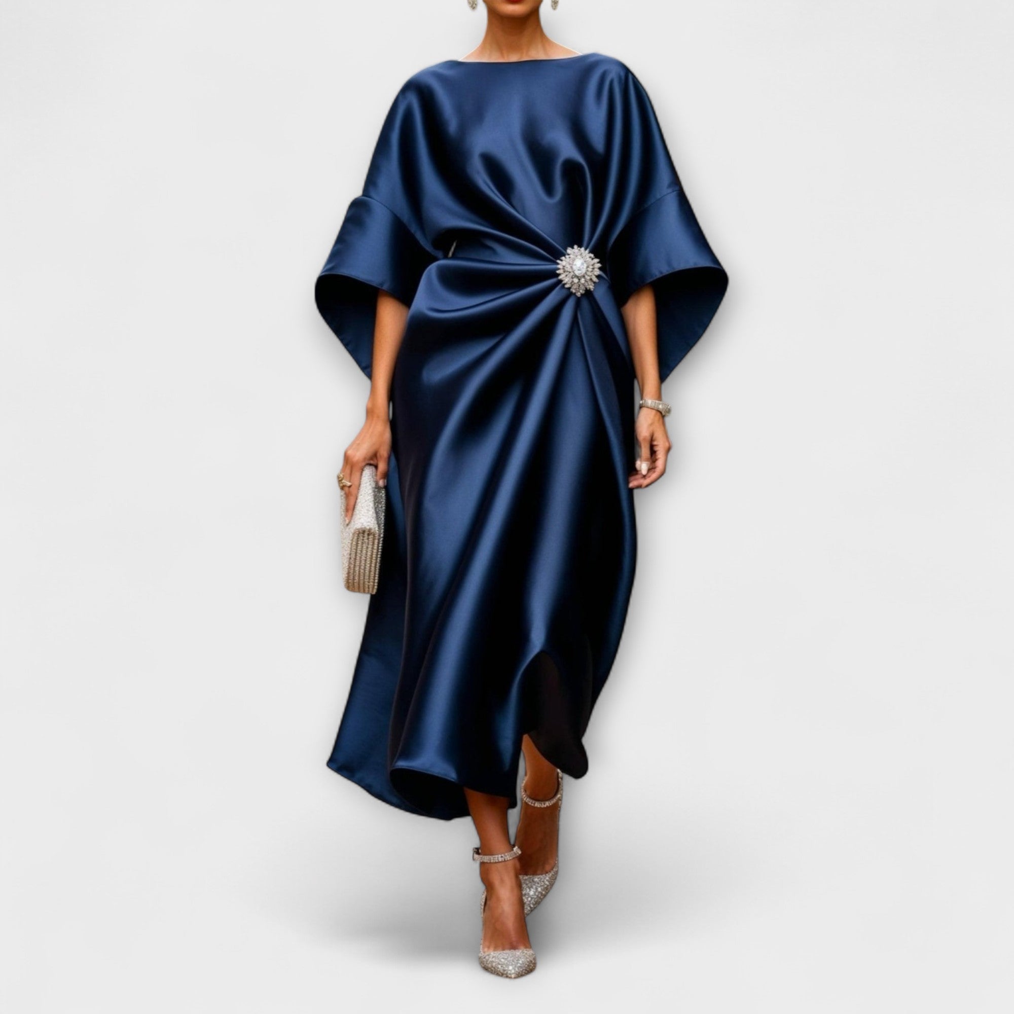 Luxe Shimmer Satijnen Langkleid