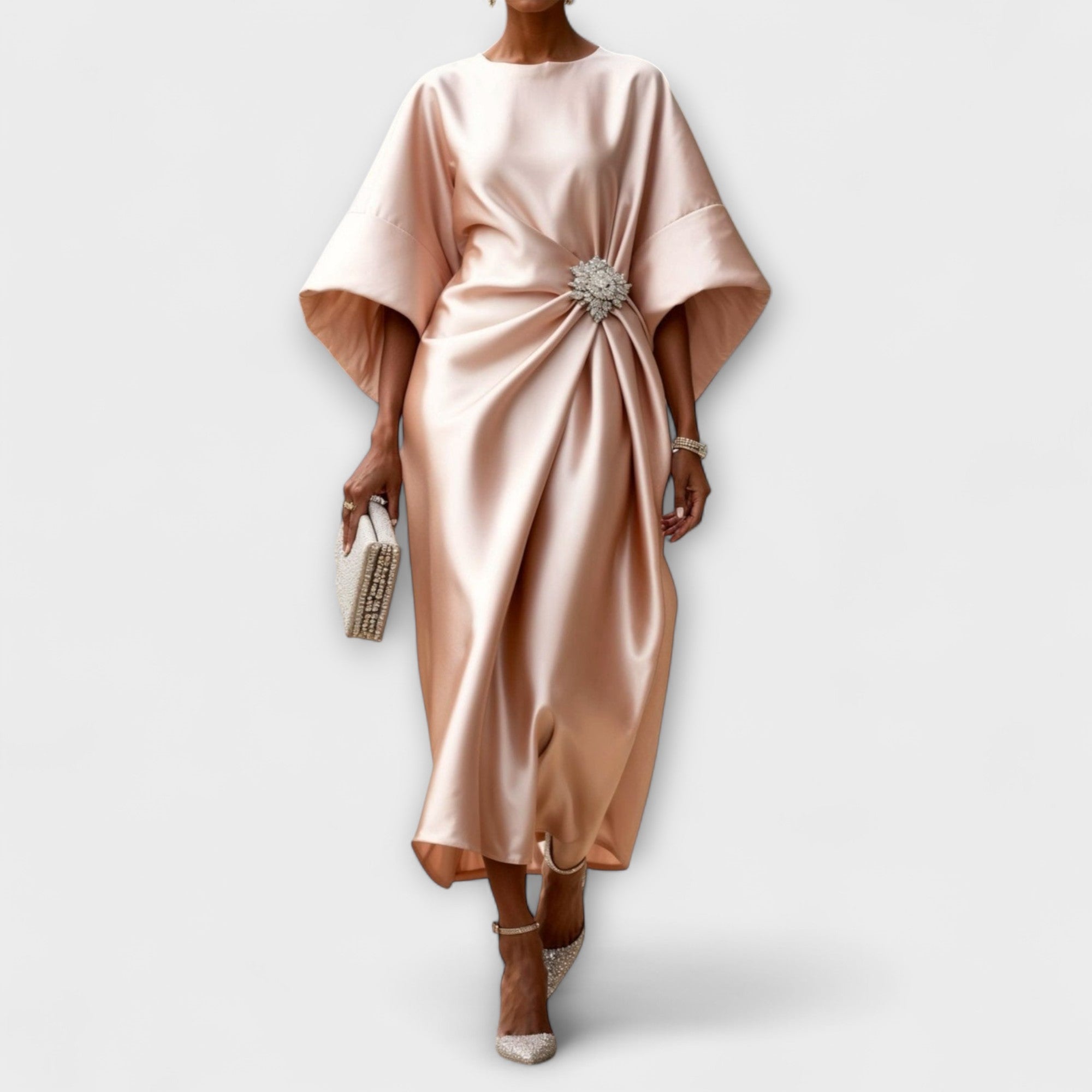Luxe Shimmer Satijnen Langkleid