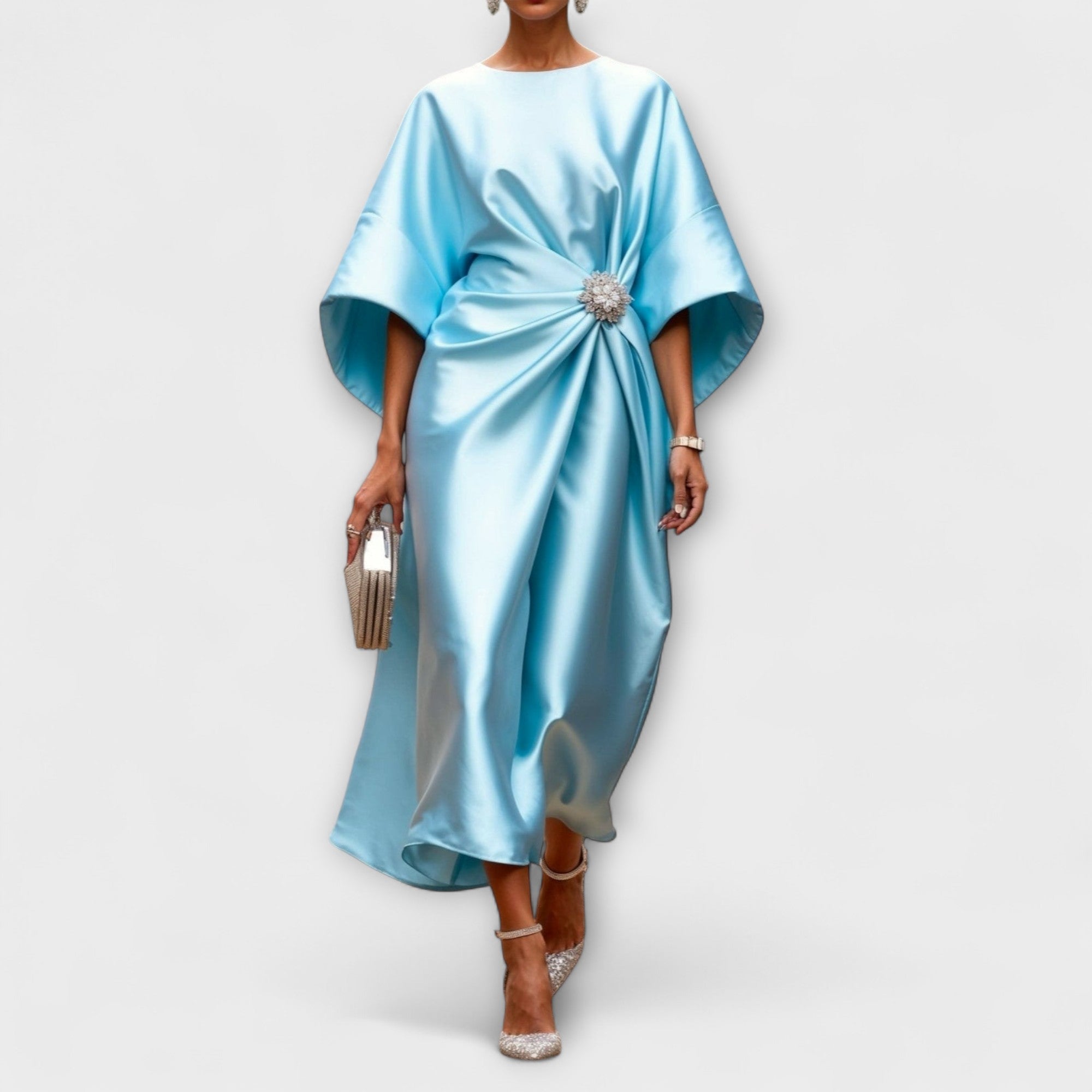 Luxe Shimmer Satijnen Langkleid