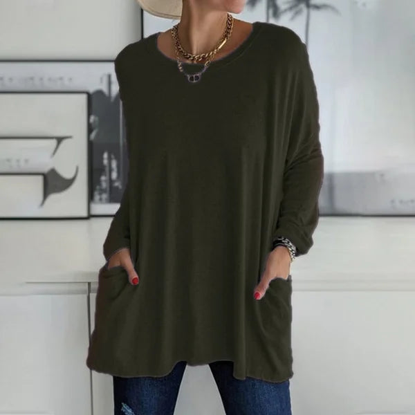 Aelira – Losvallende Top met Zakken