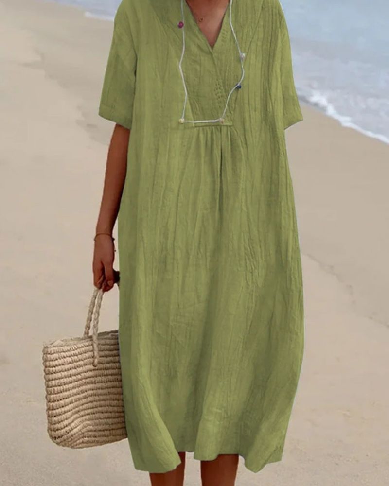 MYKA - STRAND LINNEN JURK