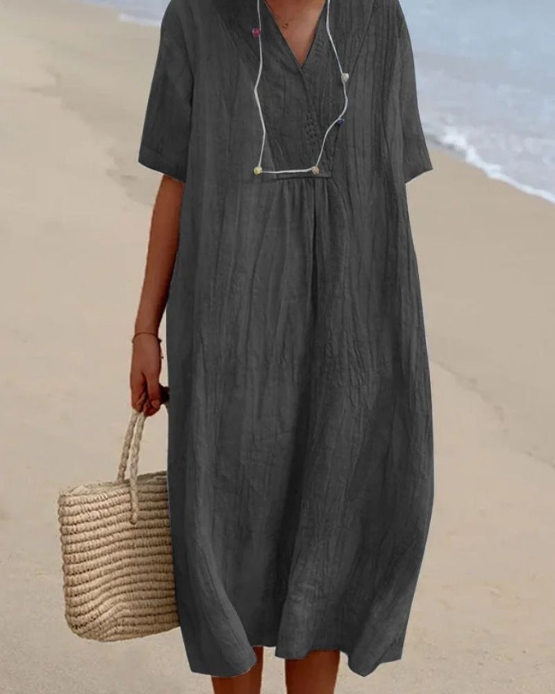 MYKA - STRAND LINNEN JURK
