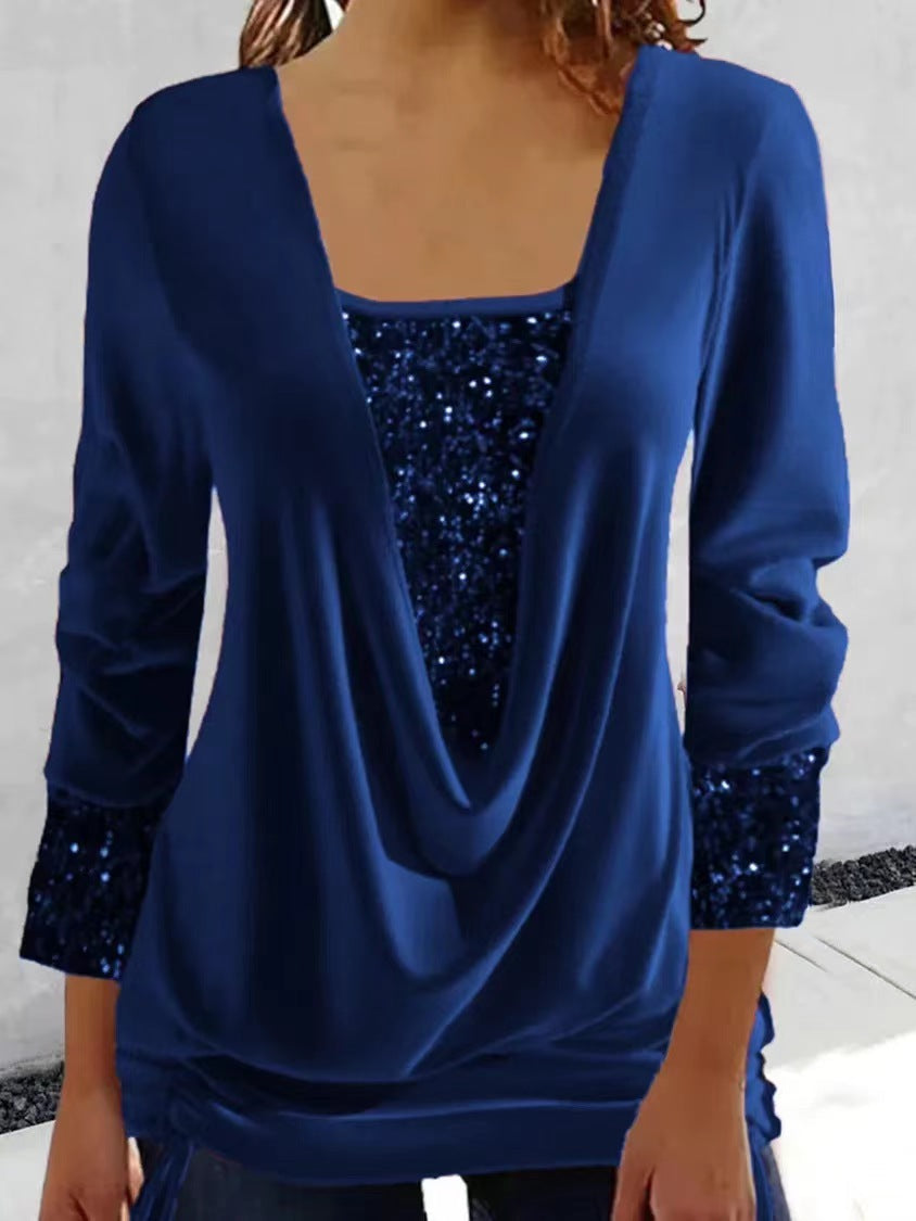 DELFINA I ELEGANTE BLOUSE MET PAILLETTEN