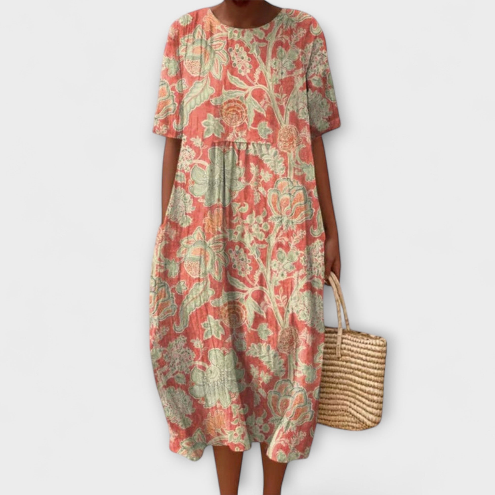 Thaleia – Midi-jurk in florale vintage-stijl