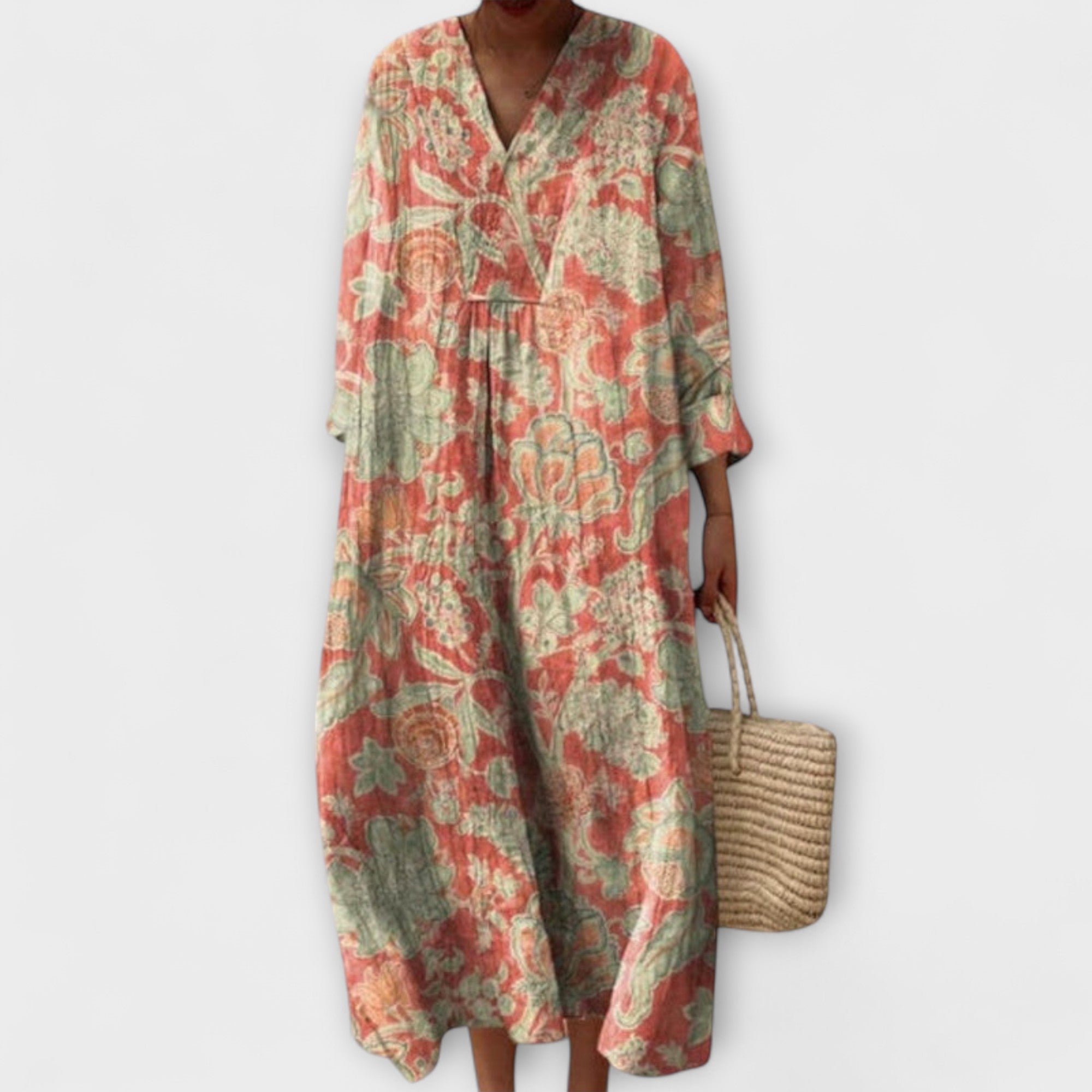 Thaleia – Midi-jurk in florale vintage-stijl
