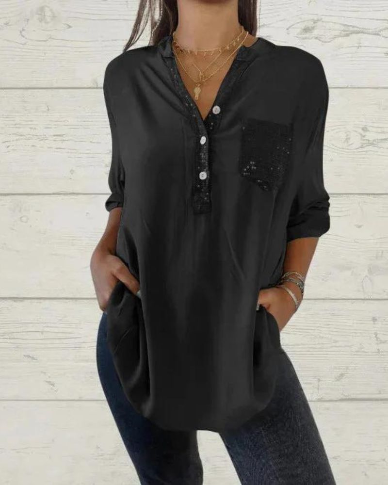 ELINE - V-hals chique shirt