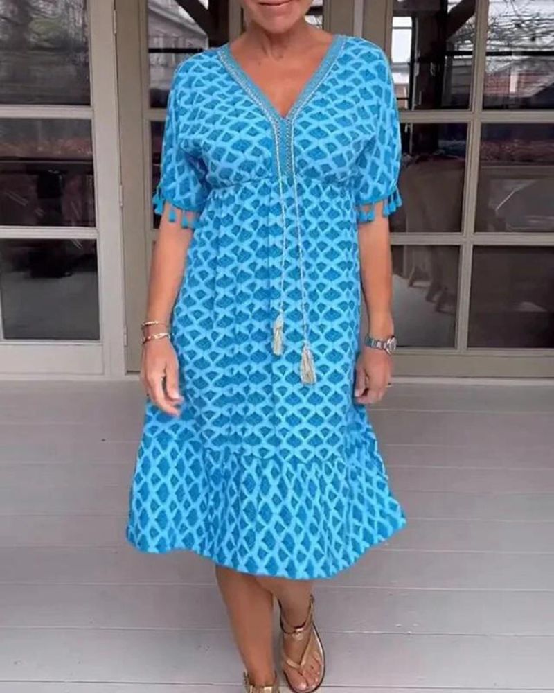ARENAS Jurk met V-hals print
