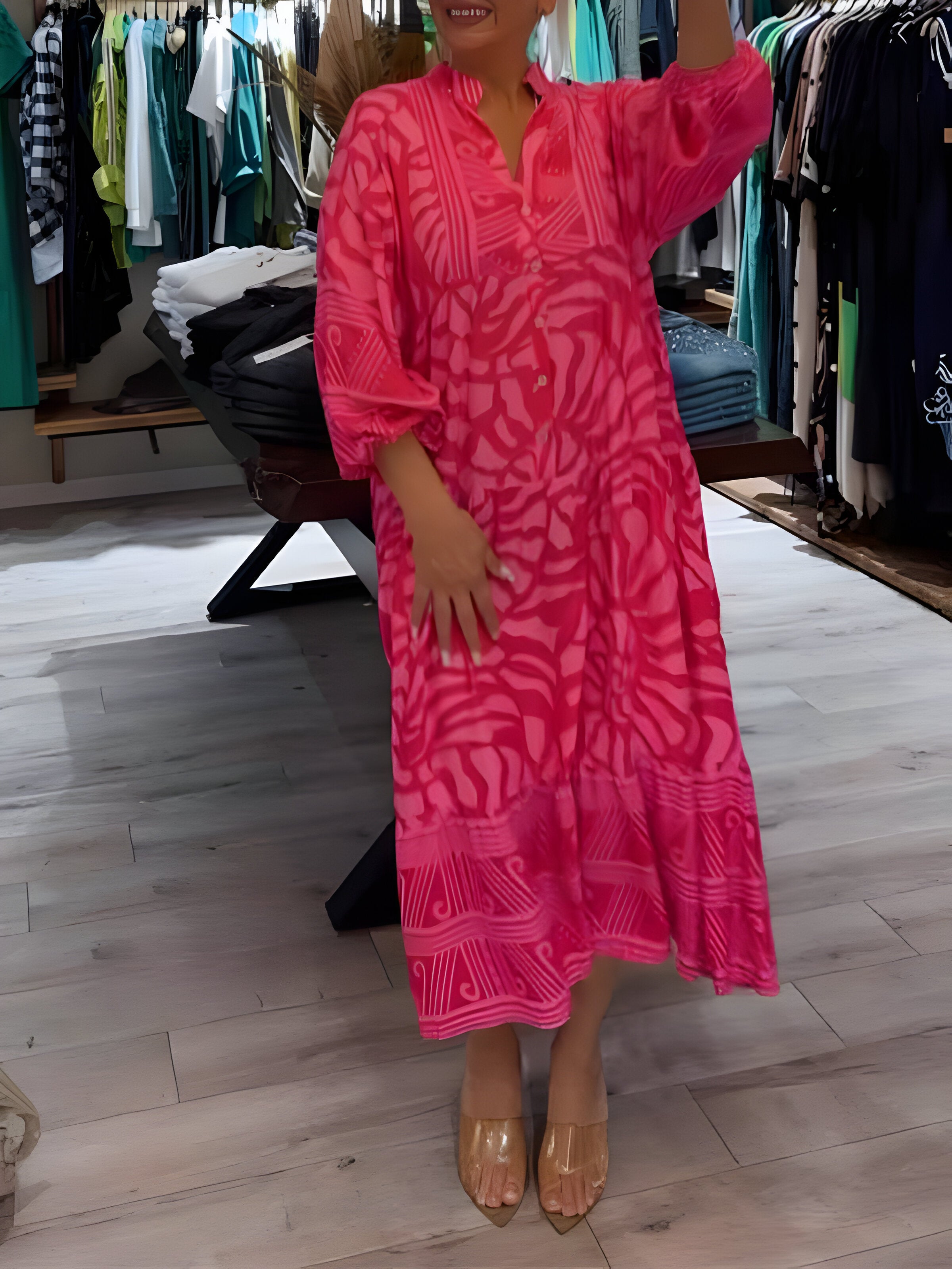 Ava – Jurk met Artistieke Print