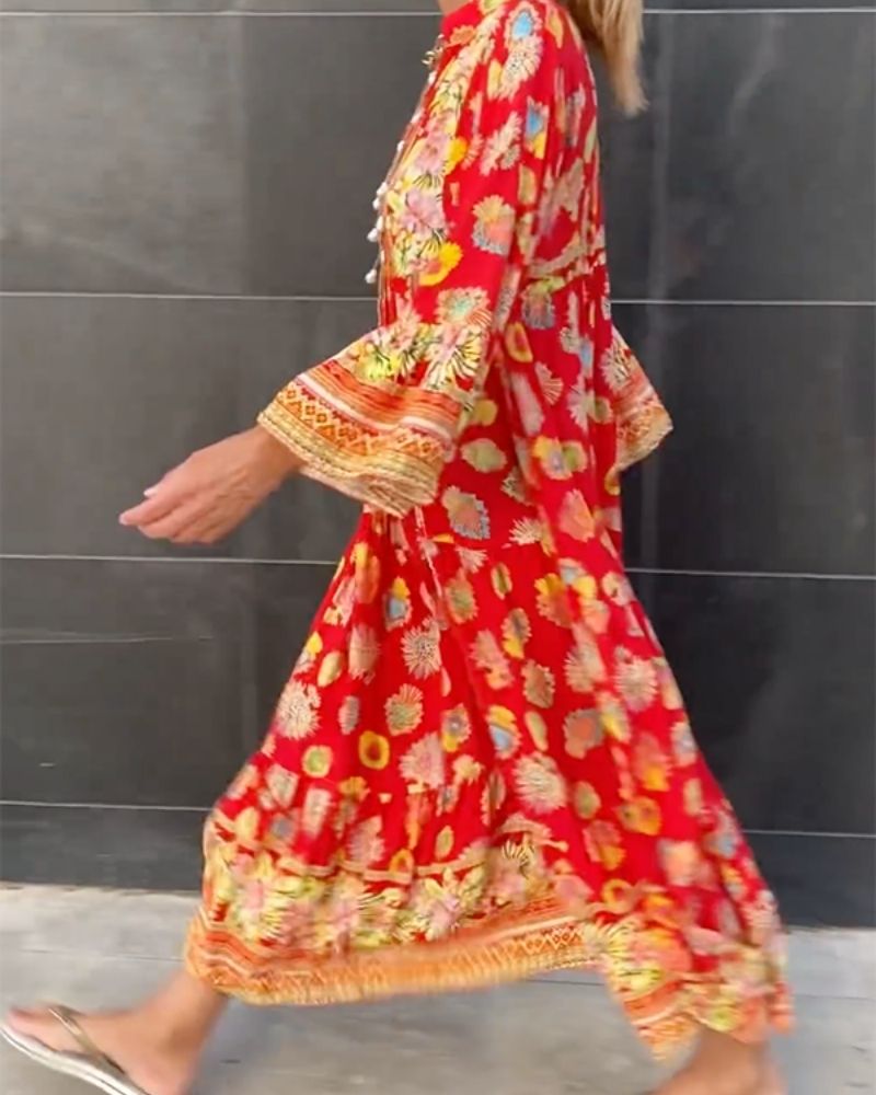 ANDELIA - Maxi jurk met bloemenprint