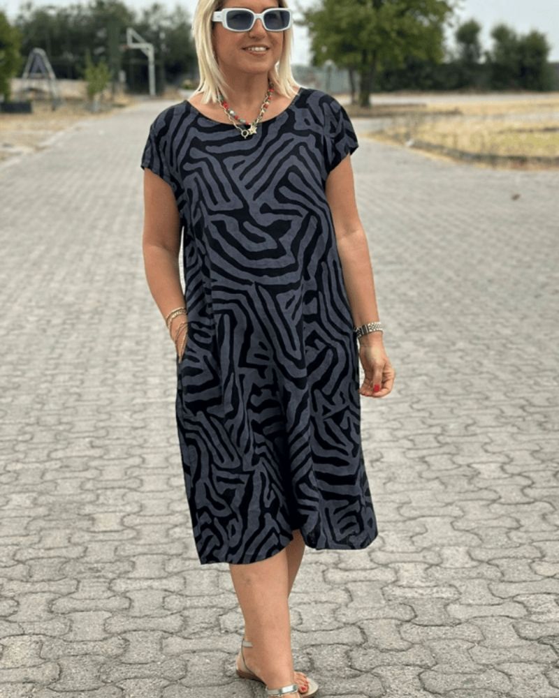 Nelia™ - Zomer jurk met ronde hals en mooie print