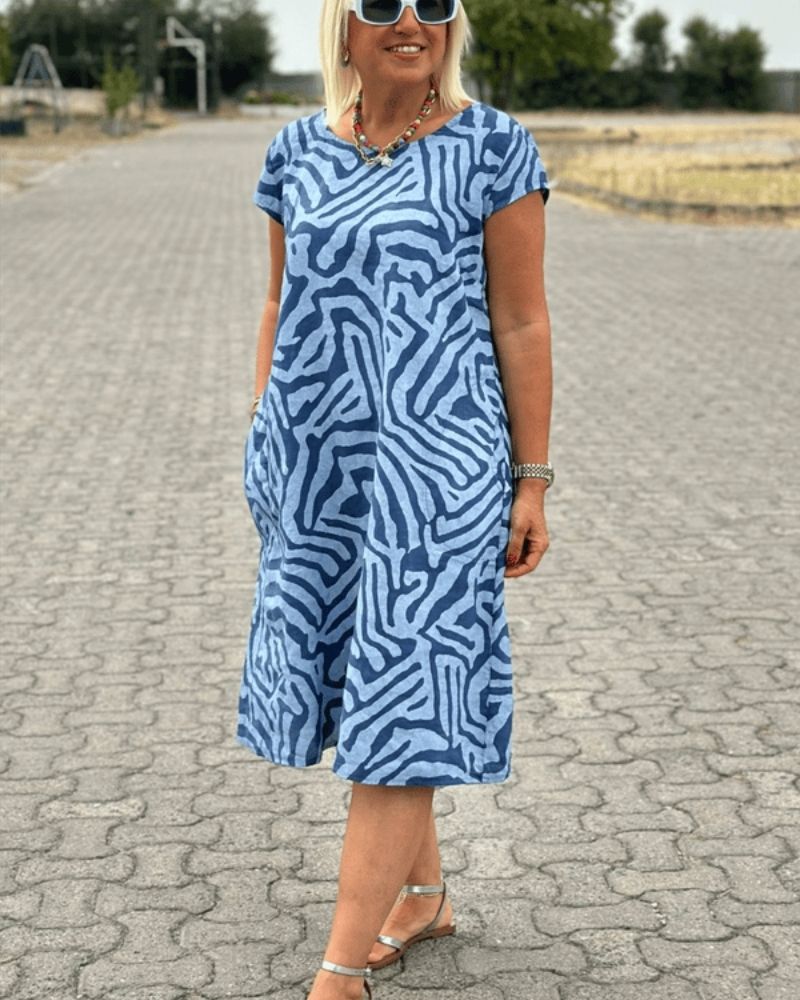 Nelia™ - Zomer jurk met ronde hals en mooie print