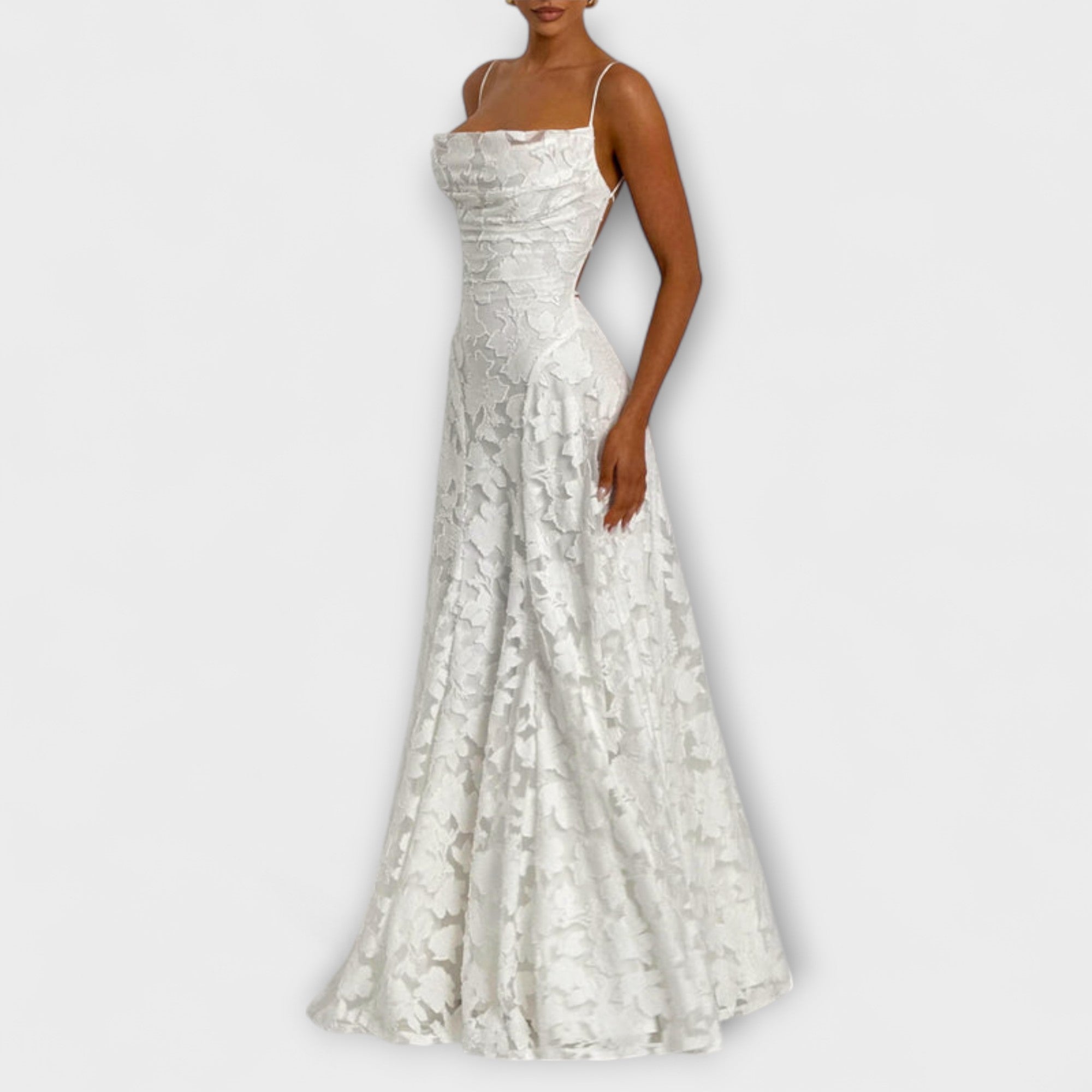 Emberly - Elegante Jacquard-Maxijurk