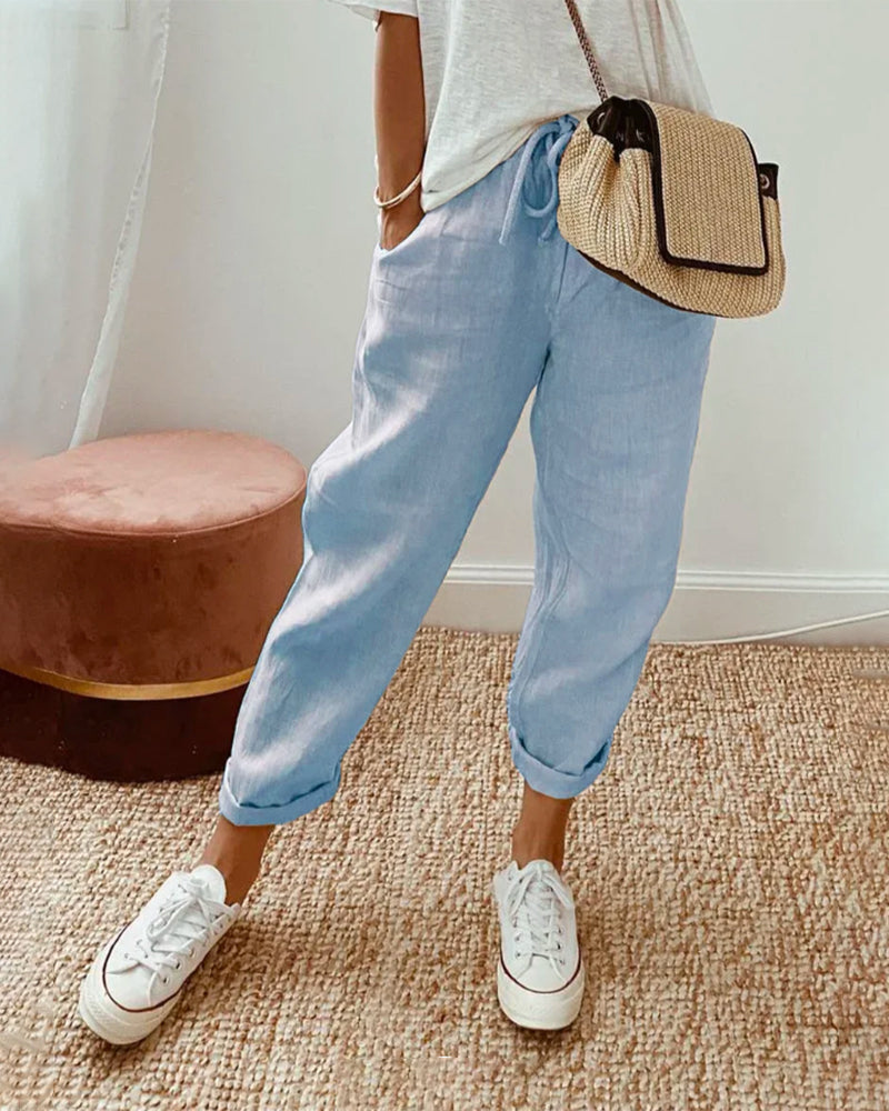 Lucy - Stijlvolle Lichtgewicht Linnen Broek