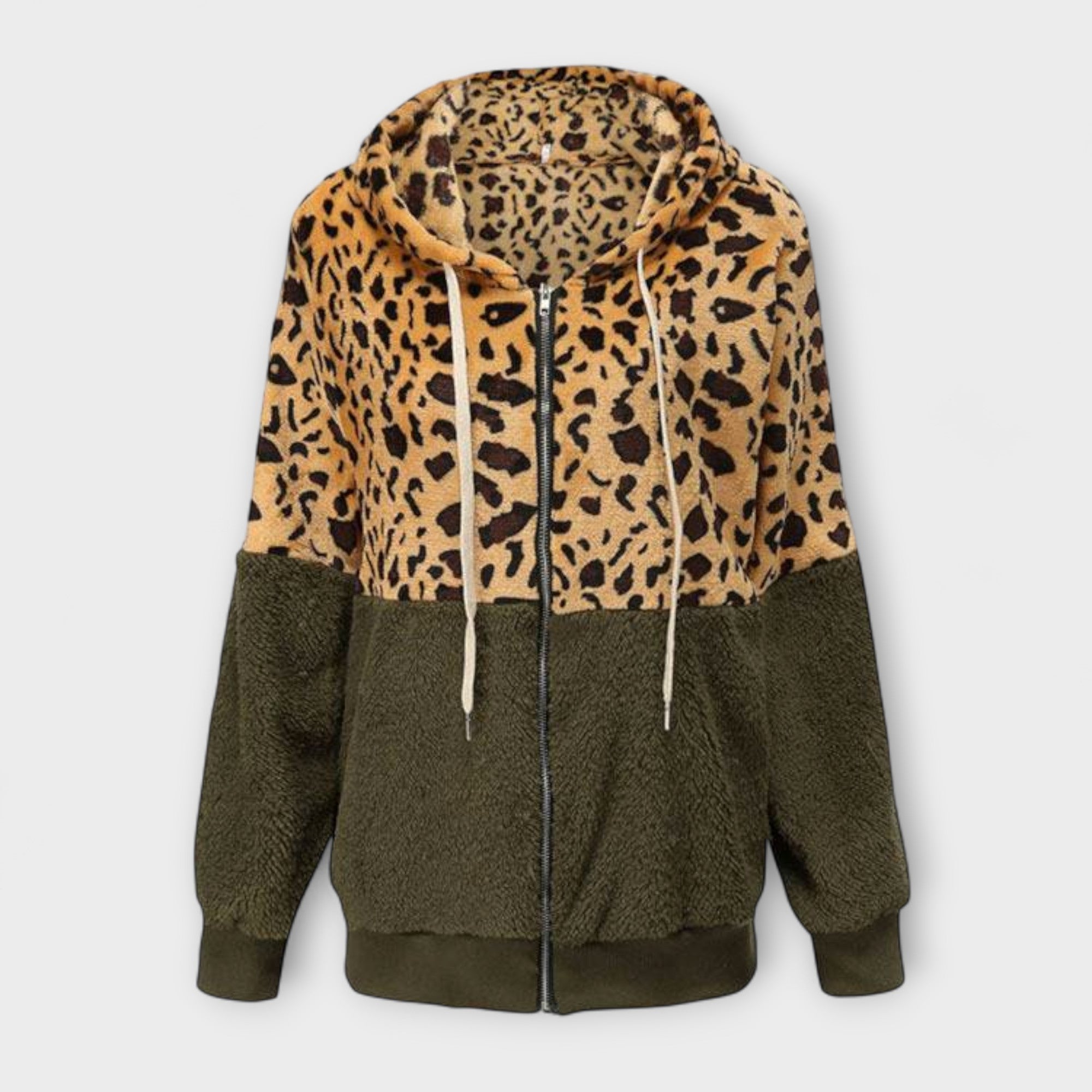 Lea - Fleece hoodie met luipaarddesign