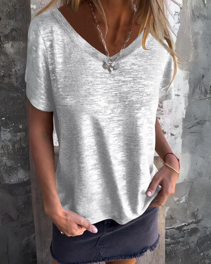 MARIONA - Elegant T-shirt met korte mouwen
