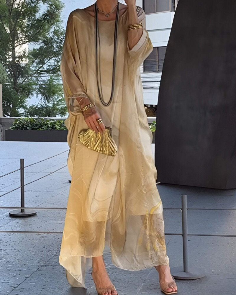SOREA - Elegante chiffon jurk
