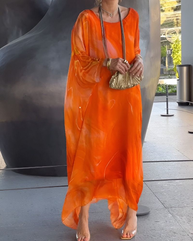 SOREA - Elegante chiffon jurk