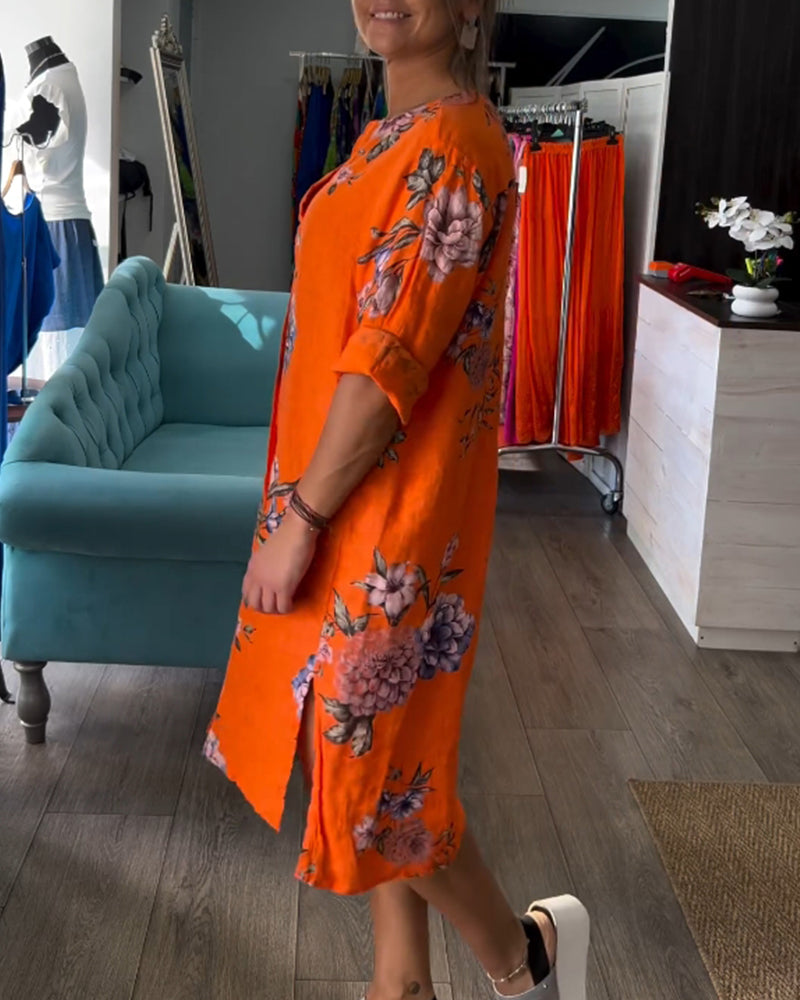 Romy – Jurk met bloemenprint en knoopsluiting