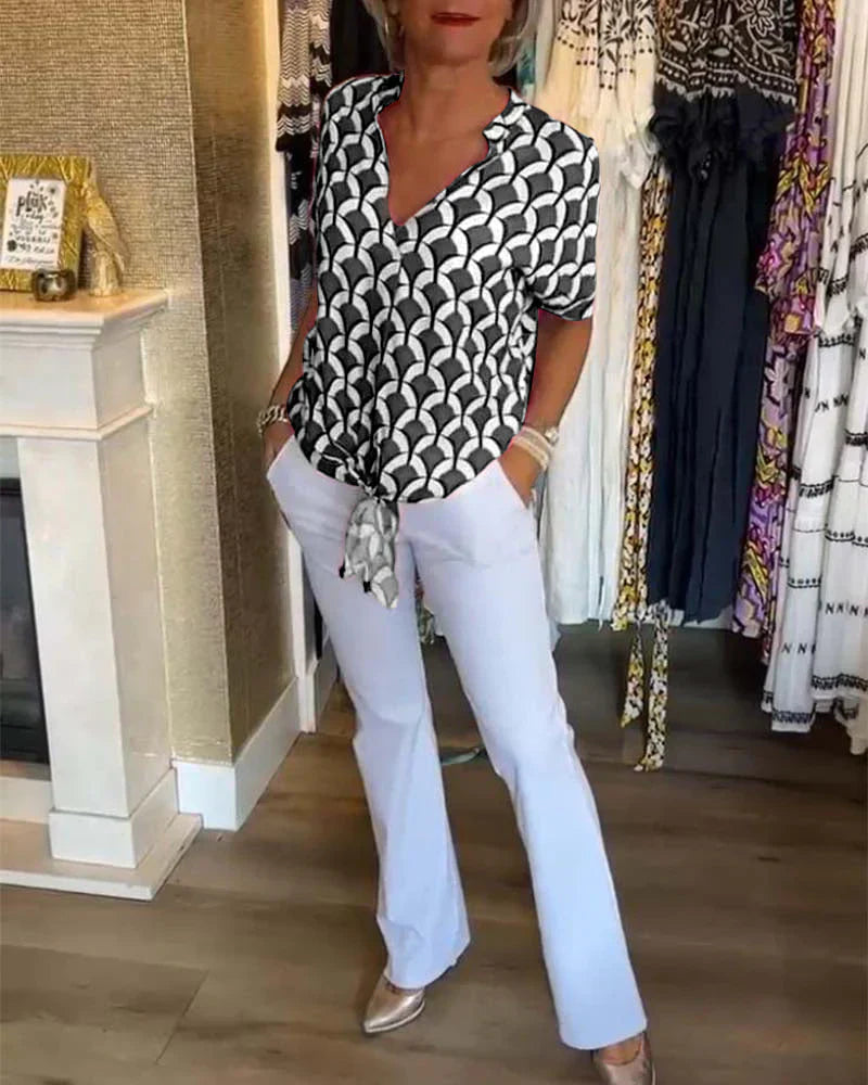 SOLVEIG I STIJLVOL GEPRINTE BLOUSE