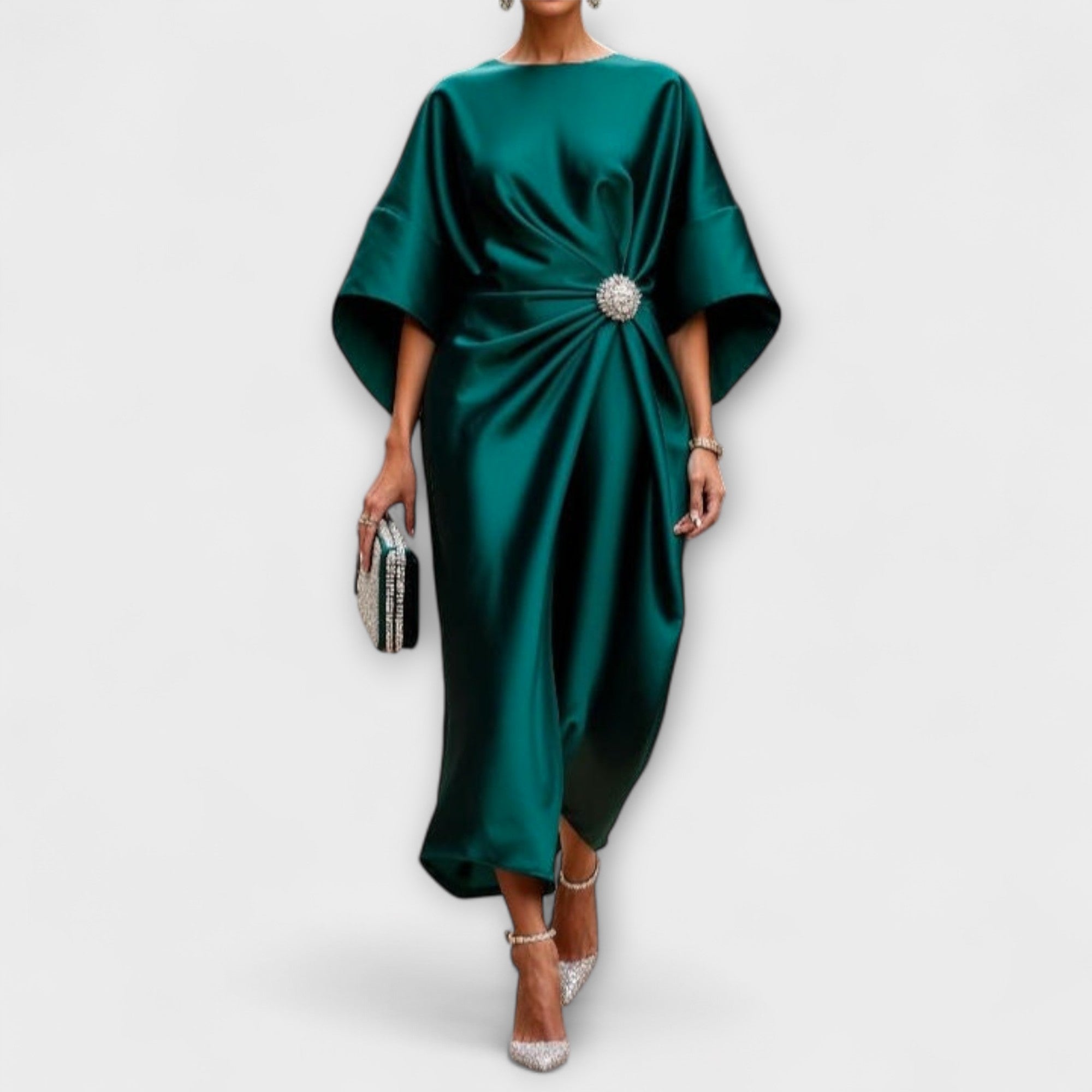 Luxe Shimmer Satijnen Langkleid