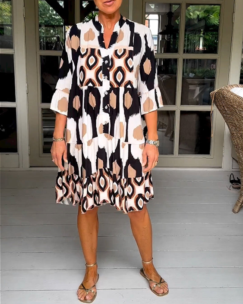 Mira™ Dress – Luchtige Jurk met Grafisch Motief