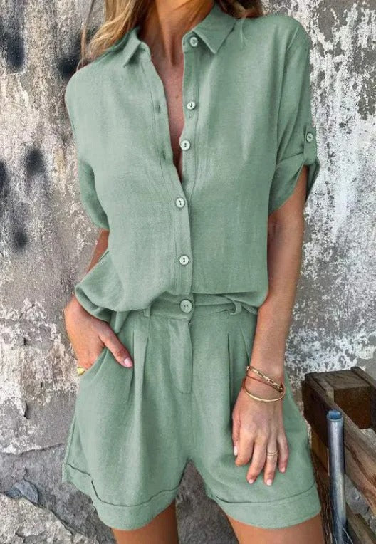 LENI - CASUAL SHIRT & SHORTS SET