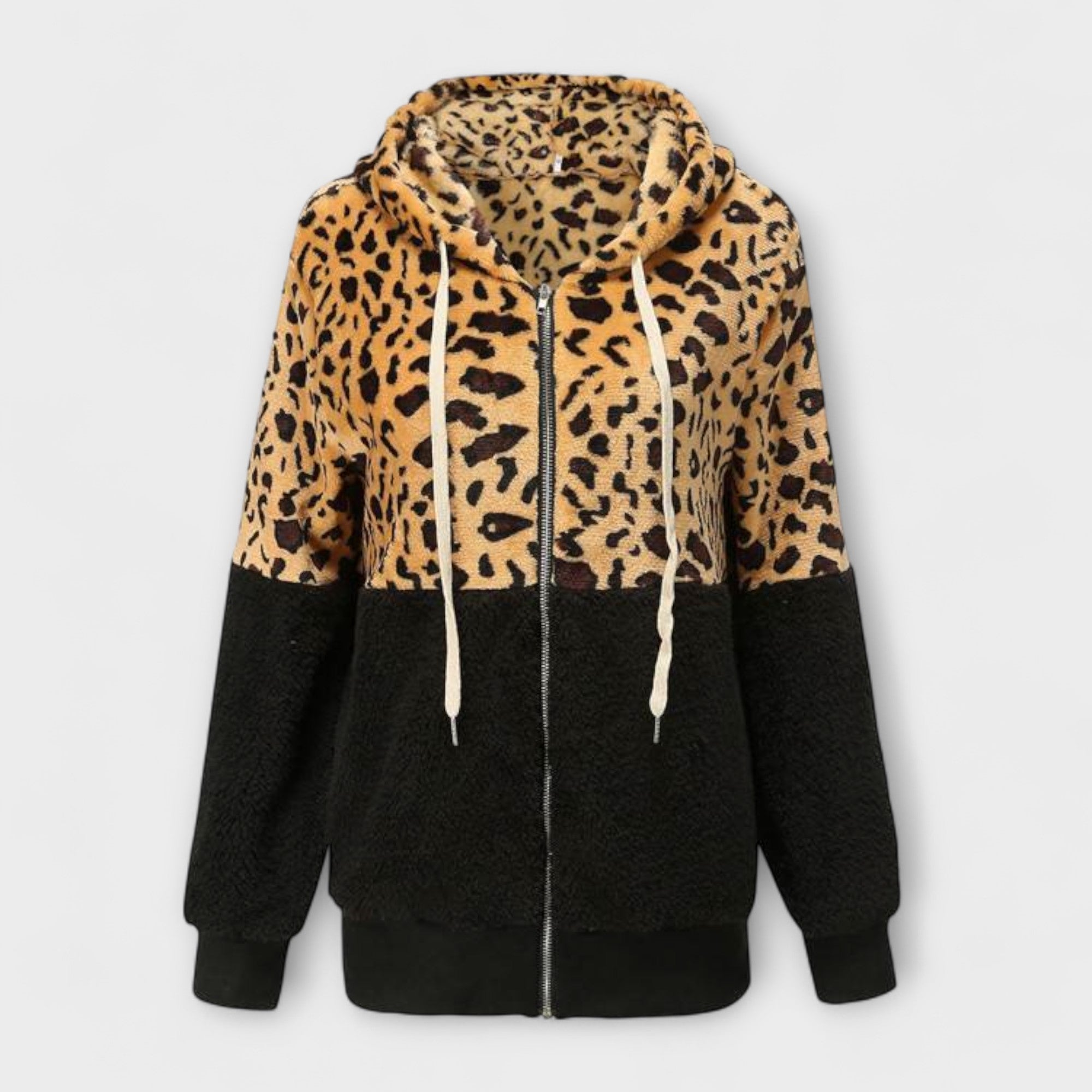 Lea - Fleece hoodie met luipaarddesign
