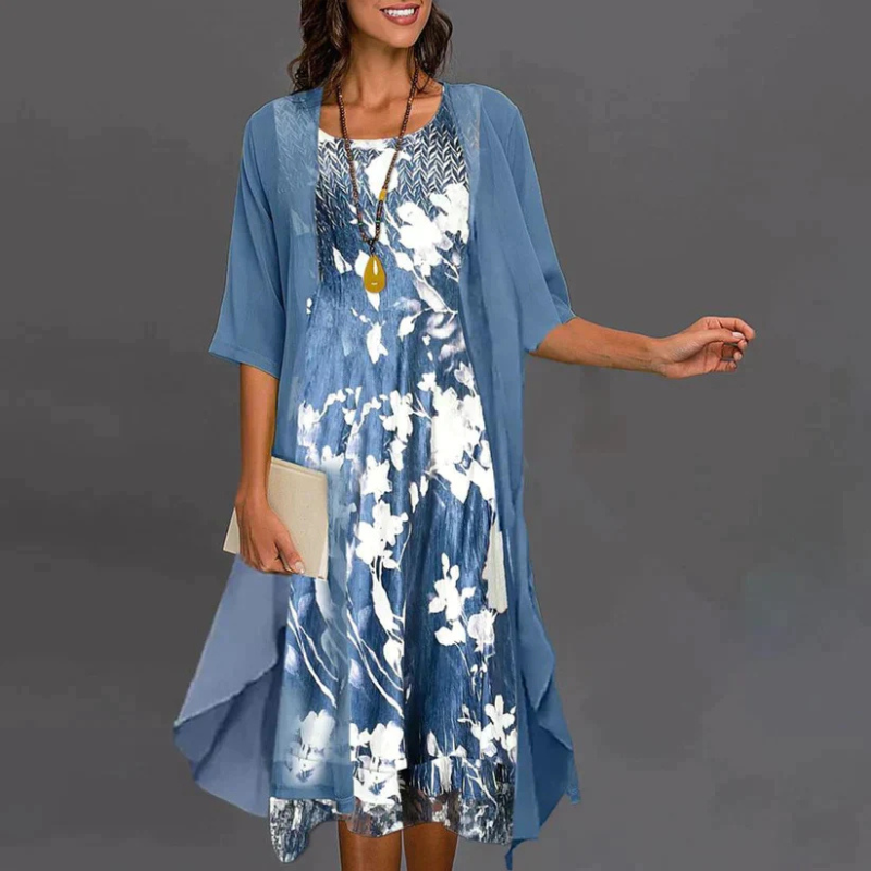 Marlene - Bloemen chiffon jurk set