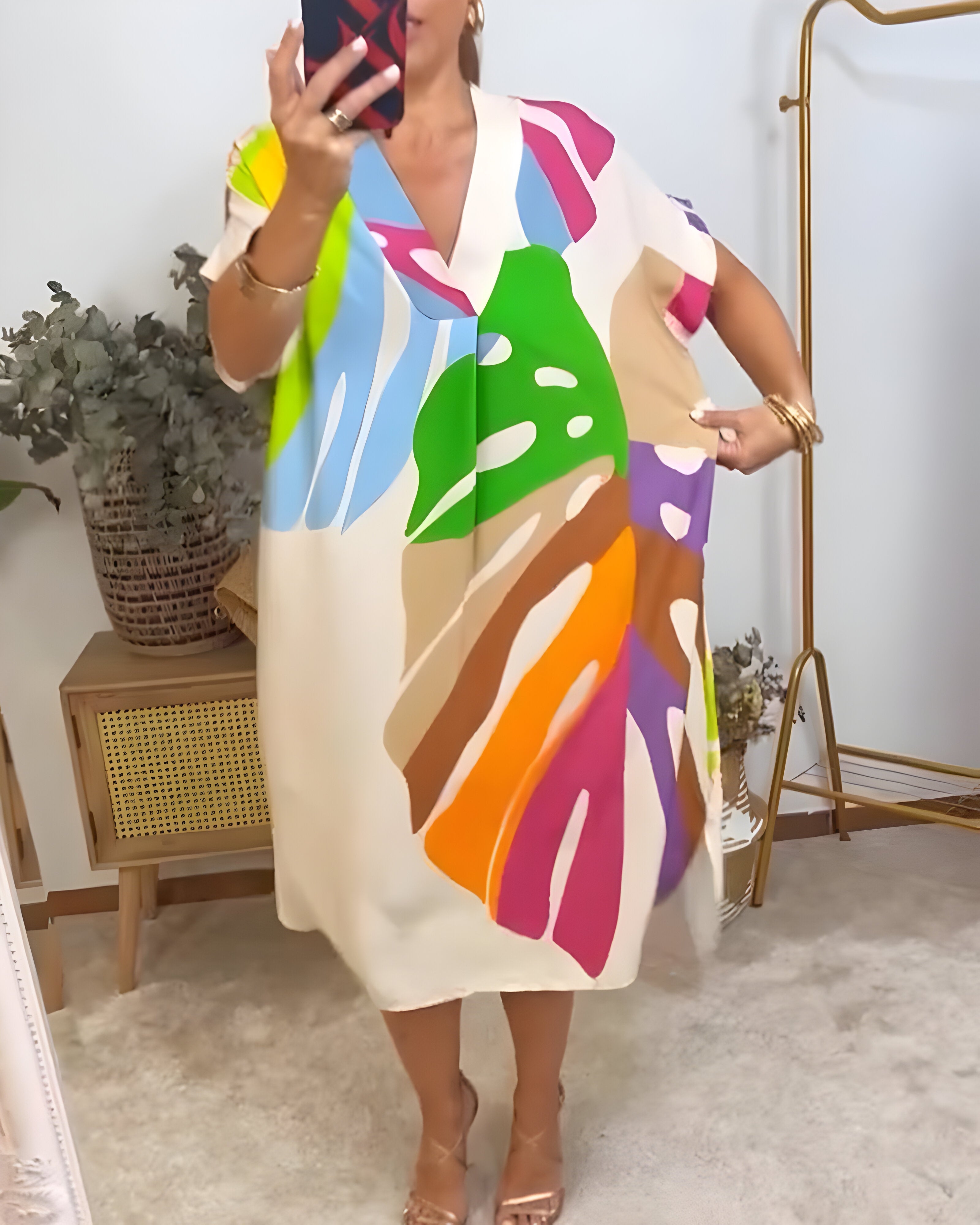Rosaline™ - Gekleurde casual jurk