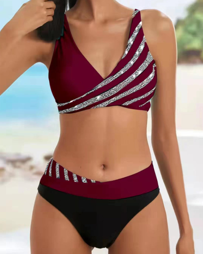 Mona - Bikini met een print in warme tinten