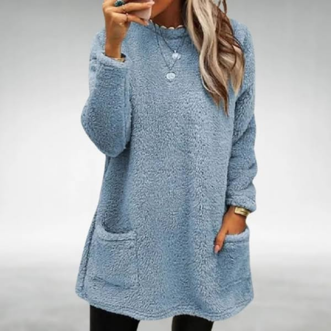 Nora – Fleece trui met zakken