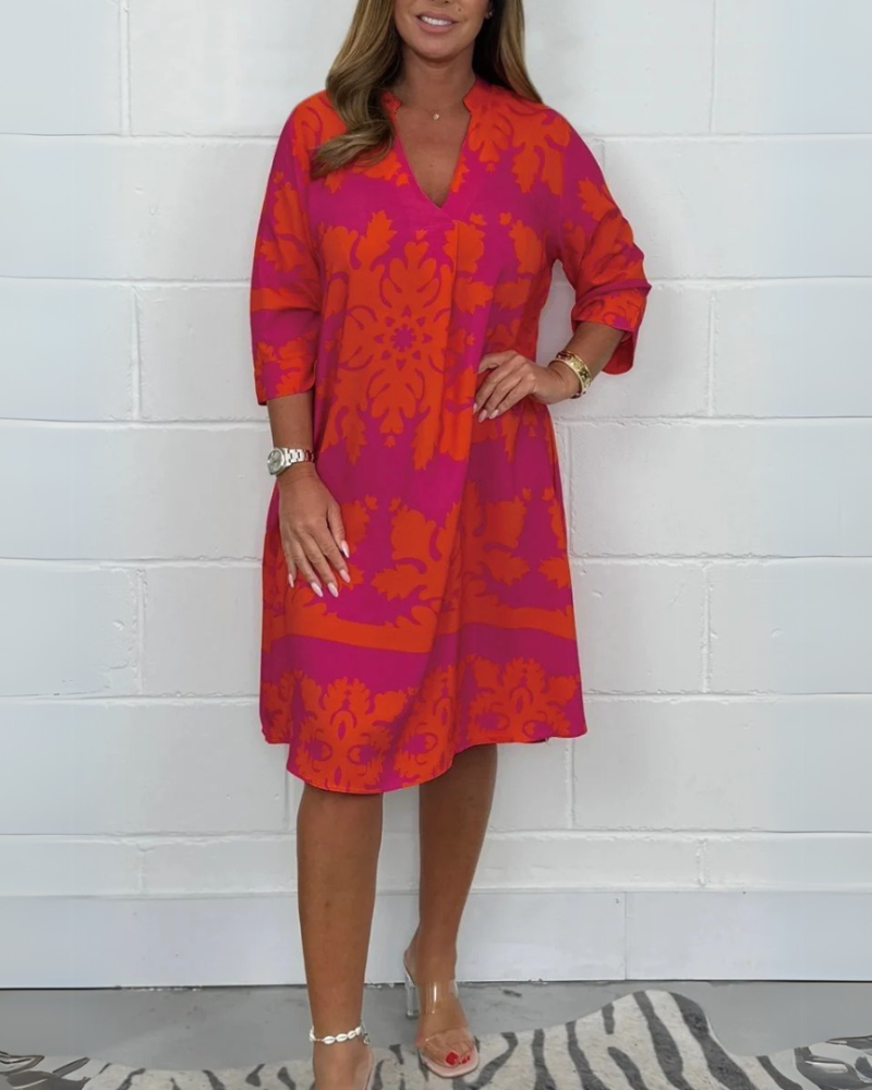 BAROLA - BOHO V-HALS JURK