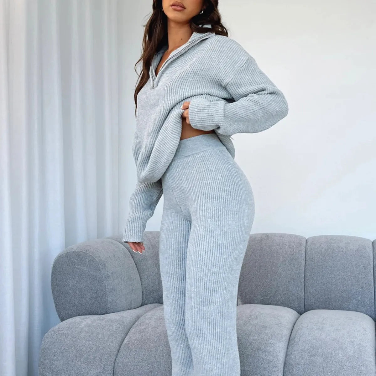 Zaya | Zip-Pullover Gebreid