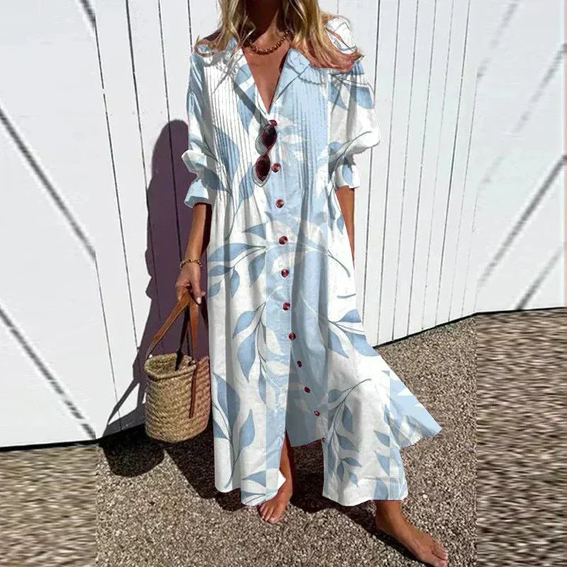 Cassidy - Boho Schoonheid Puff Sleeve Maxi Jurk