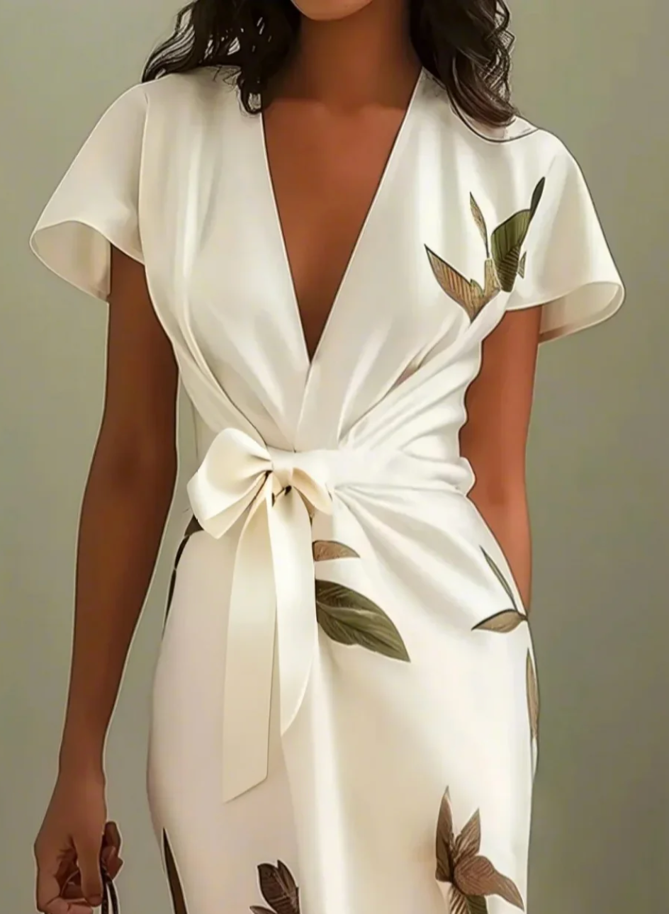 Nomi™ -Elegante Satijnen midi-jurk