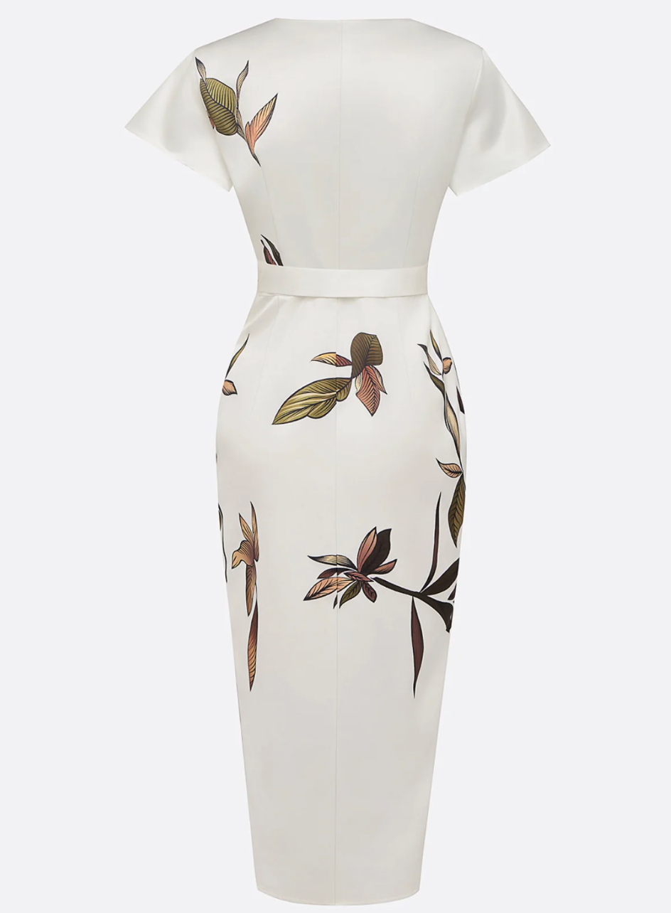 Nomi™ -Elegante Satijnen midi-jurk