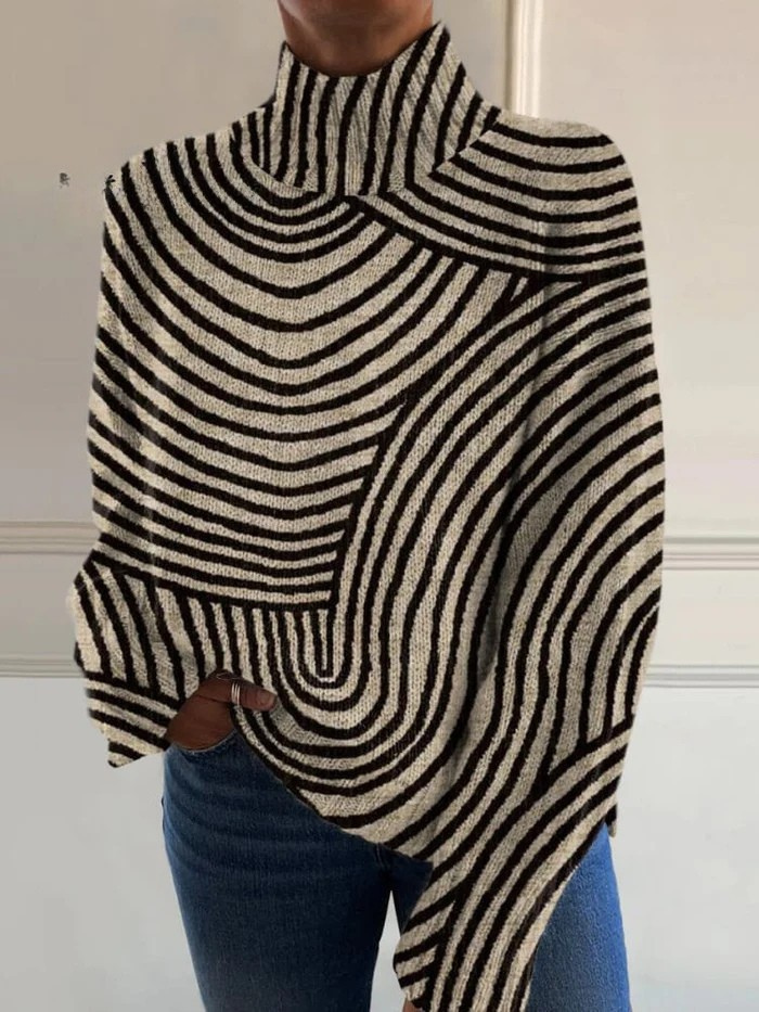Ismene | Handritad Linne Turtleneck Tröja