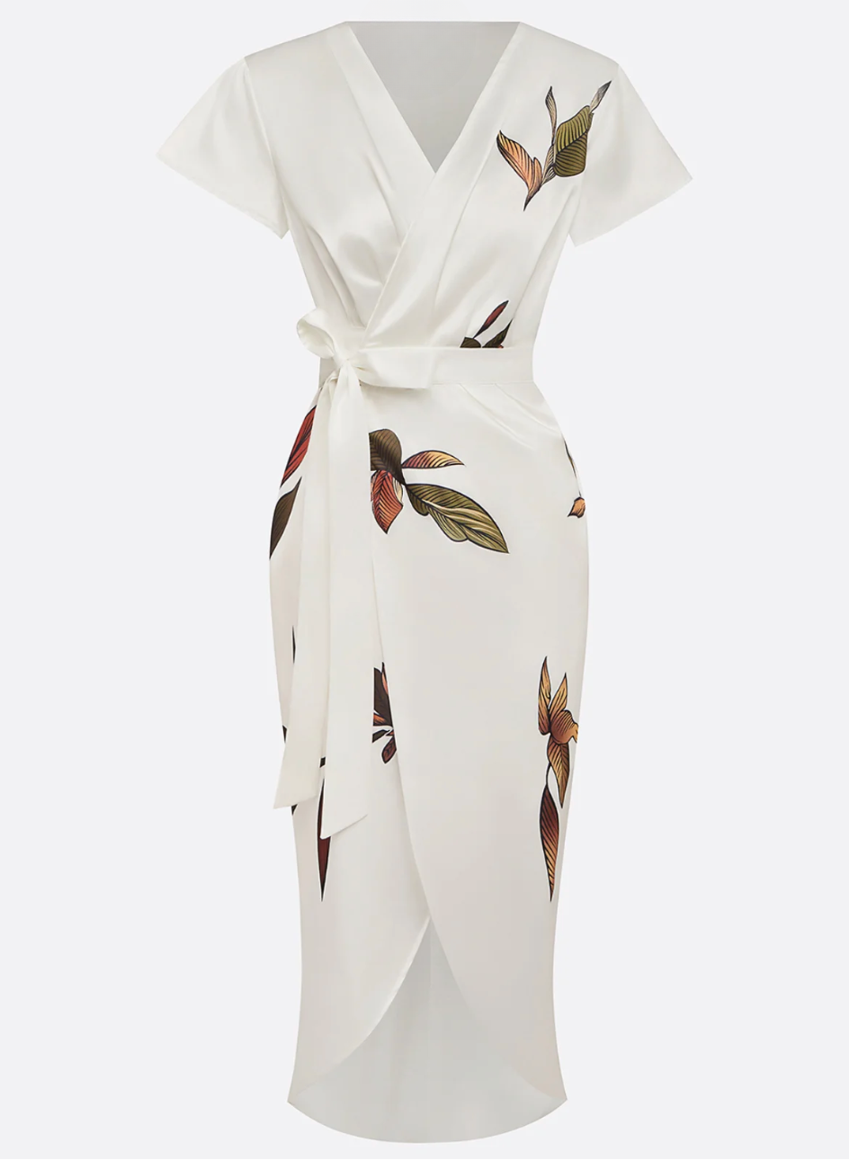 Nomi™ -Elegante Satijnen midi-jurk