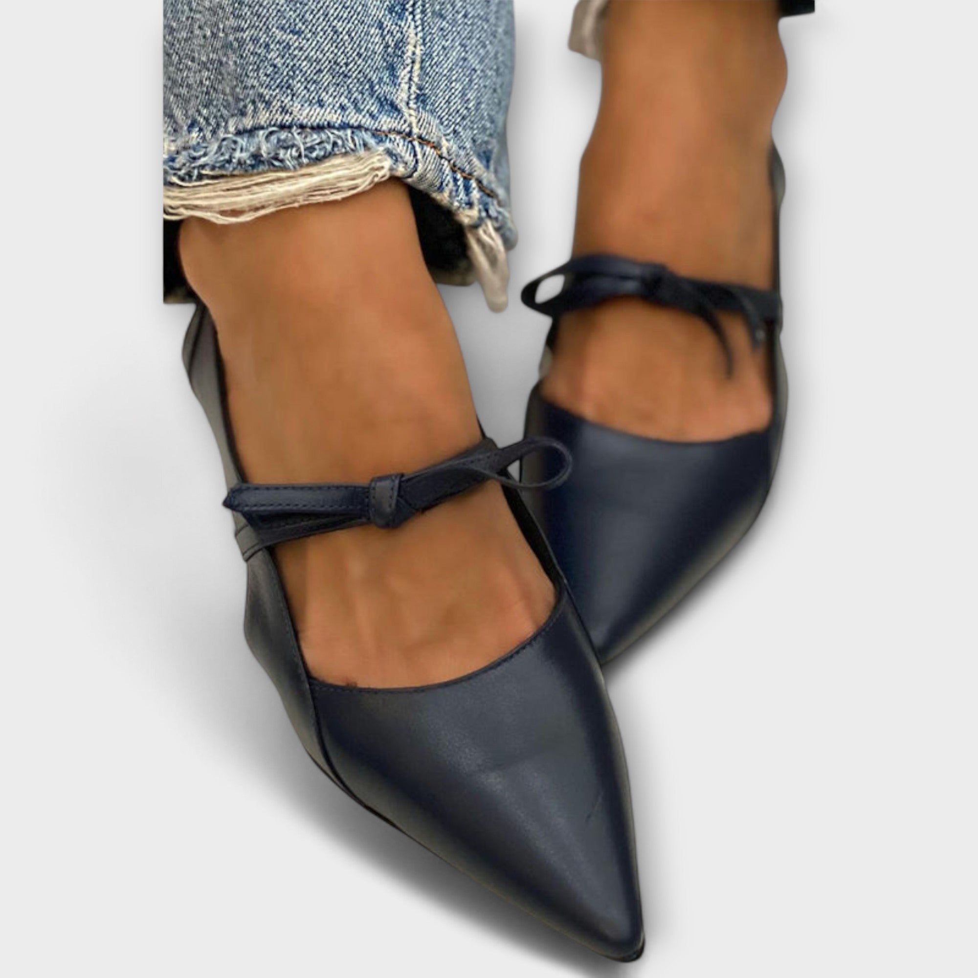 Katherine - Zwarte schoenen met lage hakken