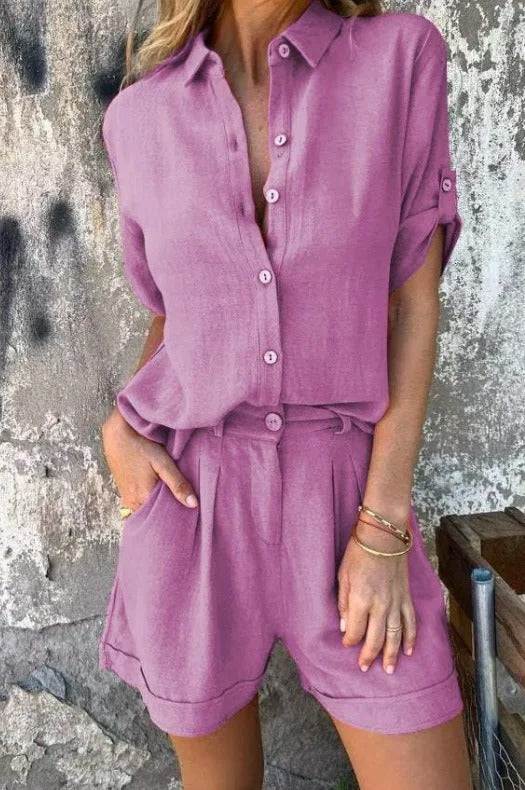 LENI - CASUAL SHIRT & SHORTS SET