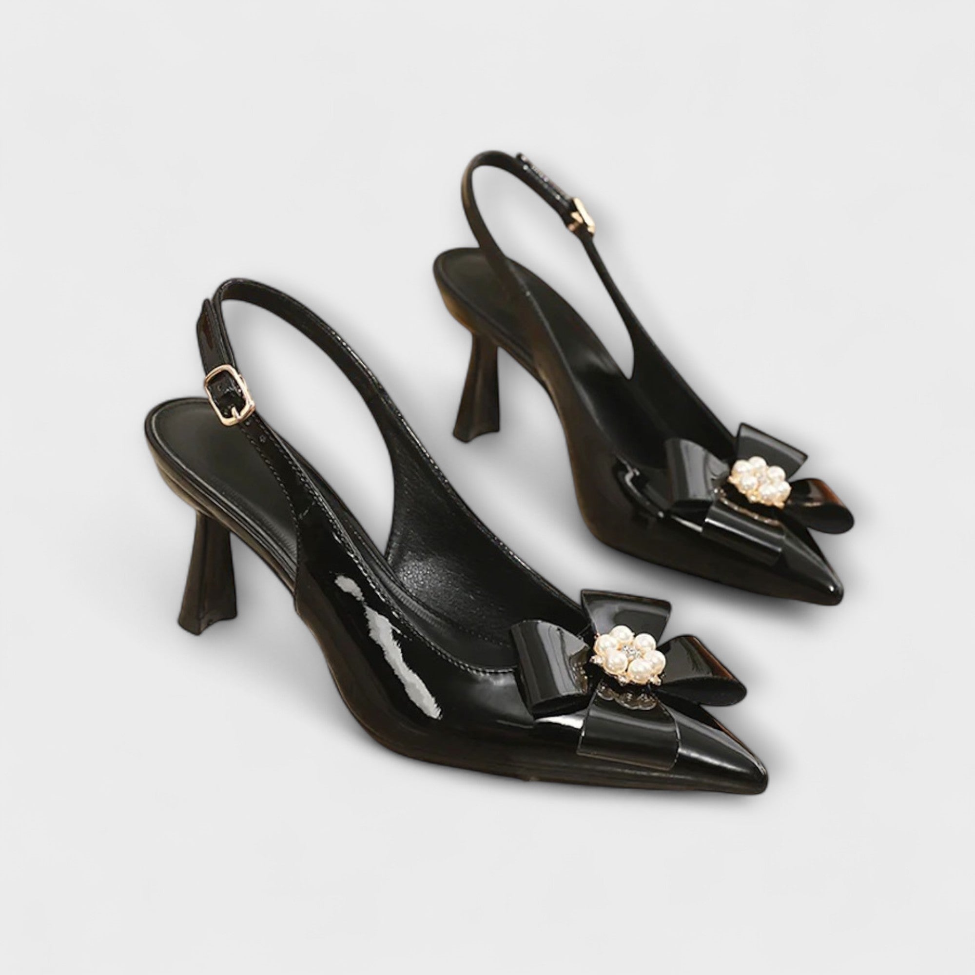 Rachel - Stiletto-hakken met parelstrik-detail