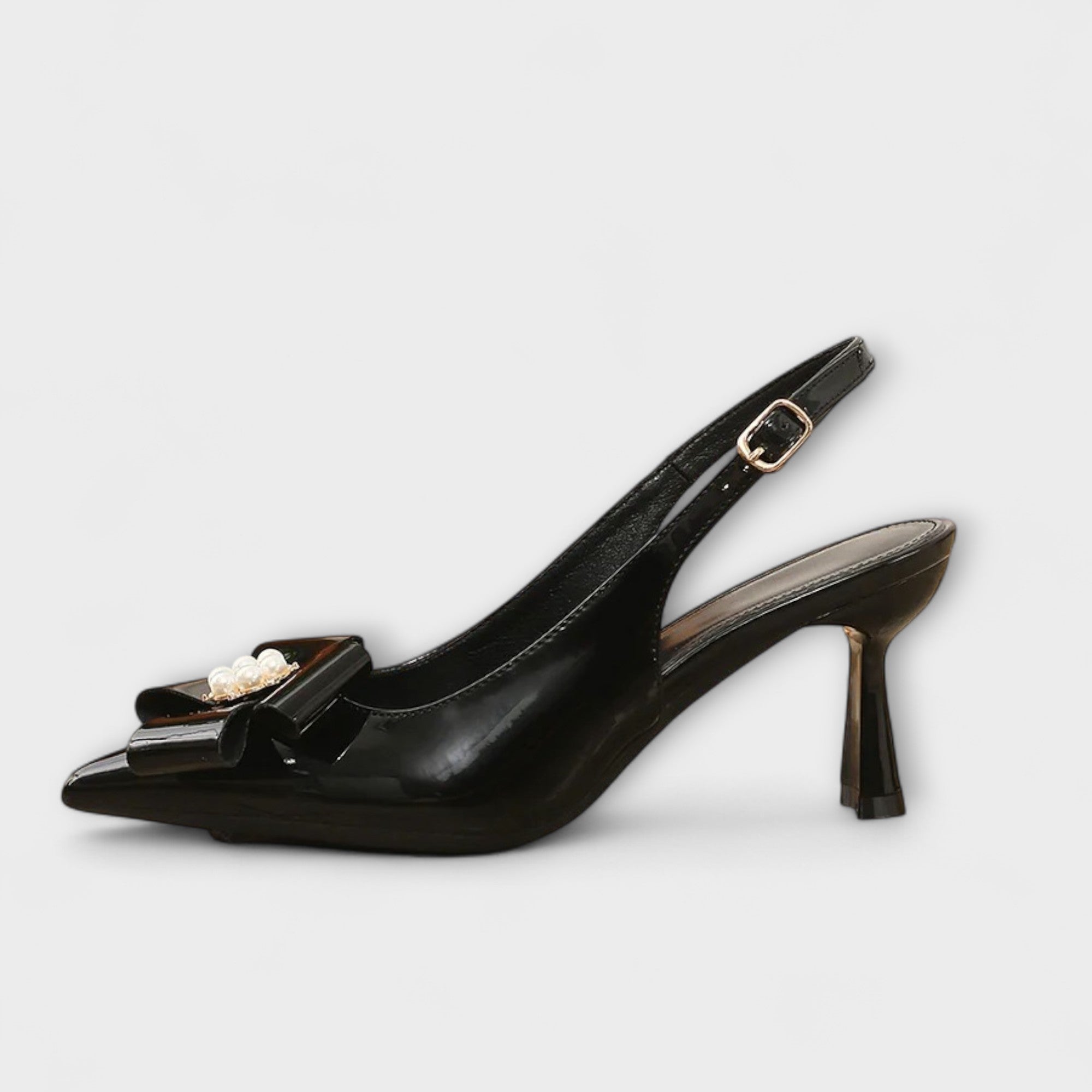 Rachel - Stiletto-hakken met parelstrik-detail