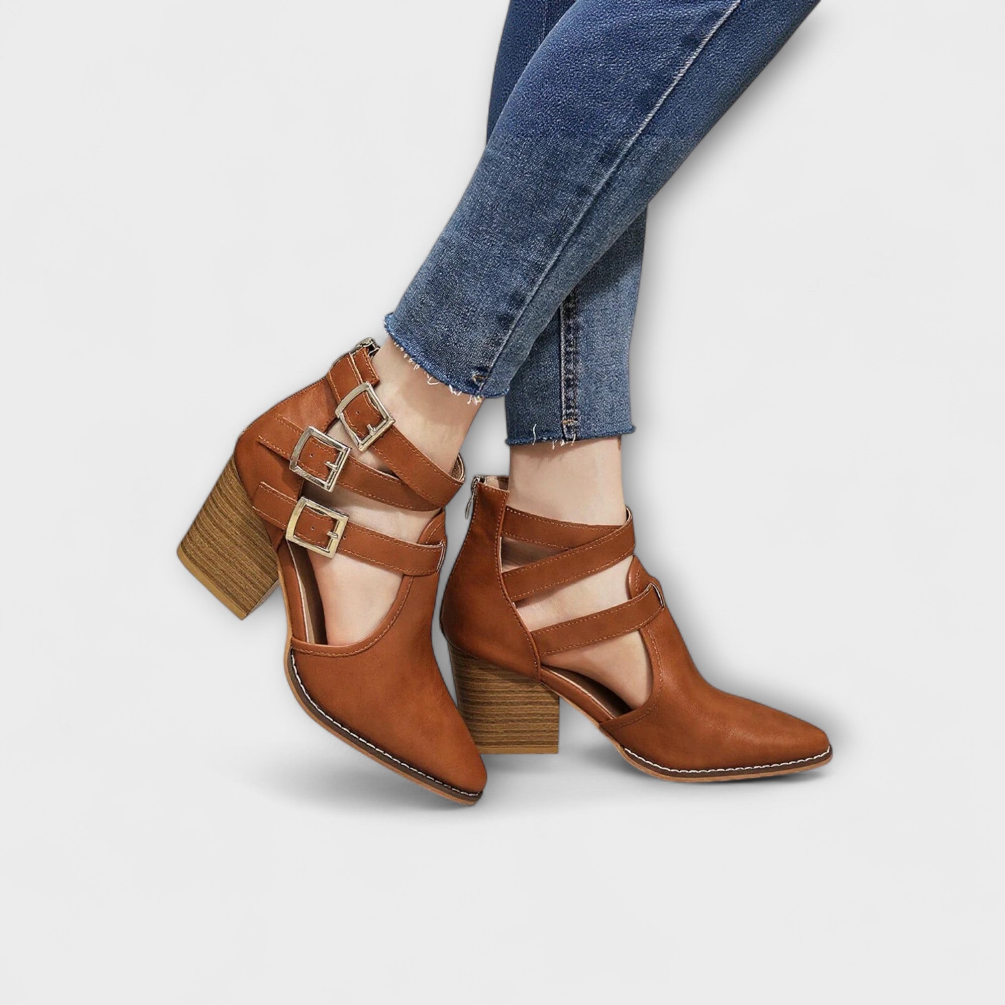 Linda - Kleurrijke Chunky Heels met Kruisband