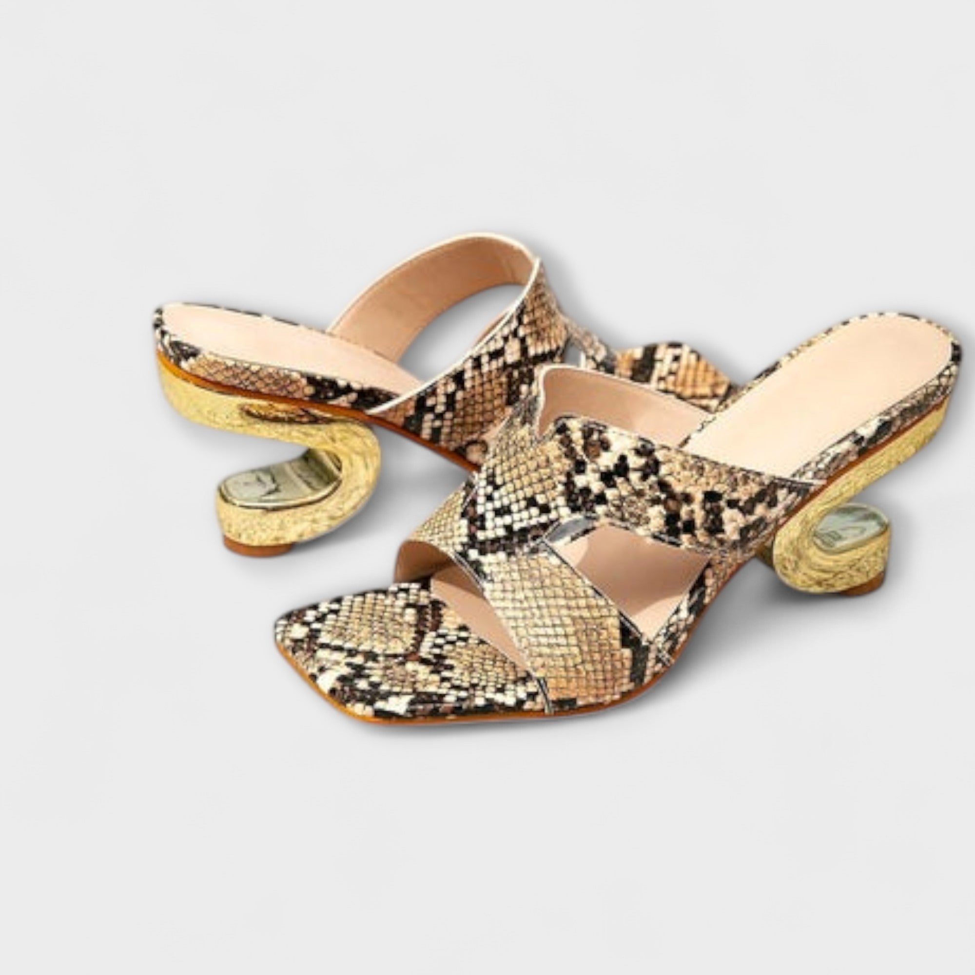 Natalie - Sandalen met Slangenprint