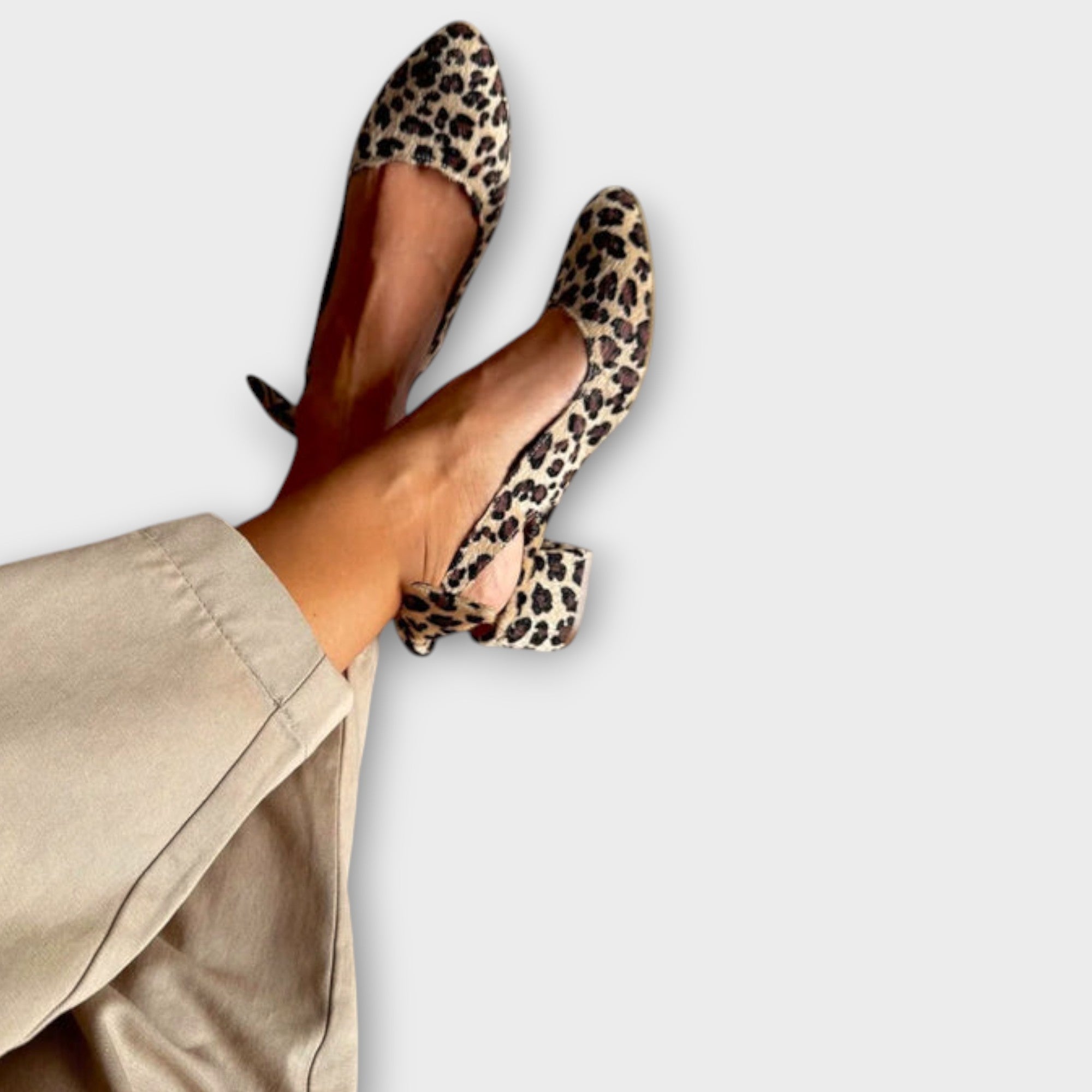 Evelyn - Luipaardpatroon Blokhak Schoenen
