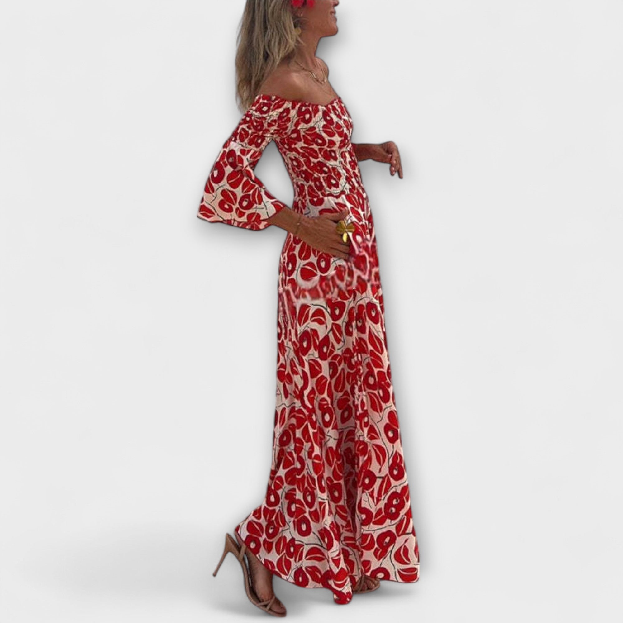 Sienna - Vakantieklaar off-shoulder Maxikleed