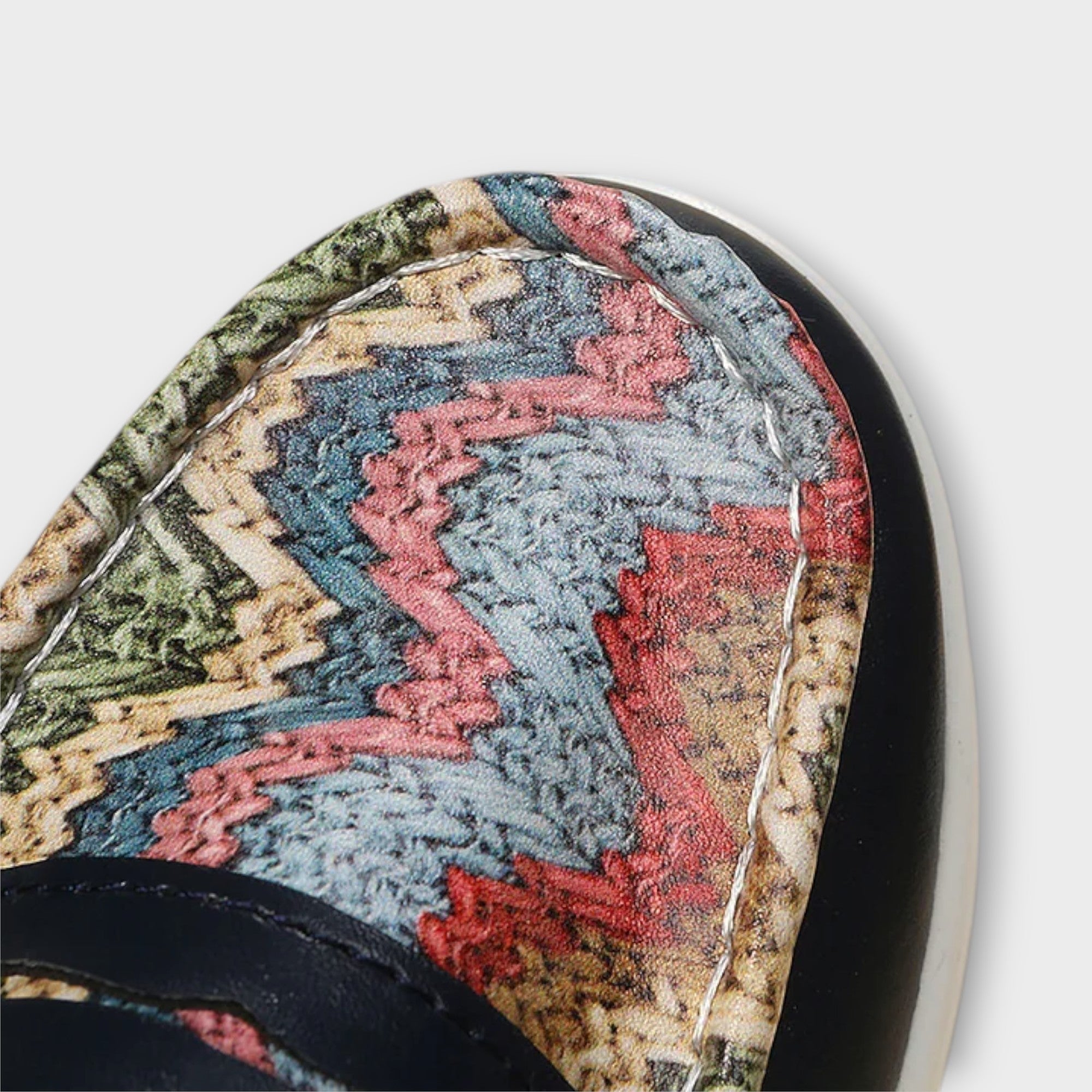 Anna - Bedrukte Naad Lage Slippers