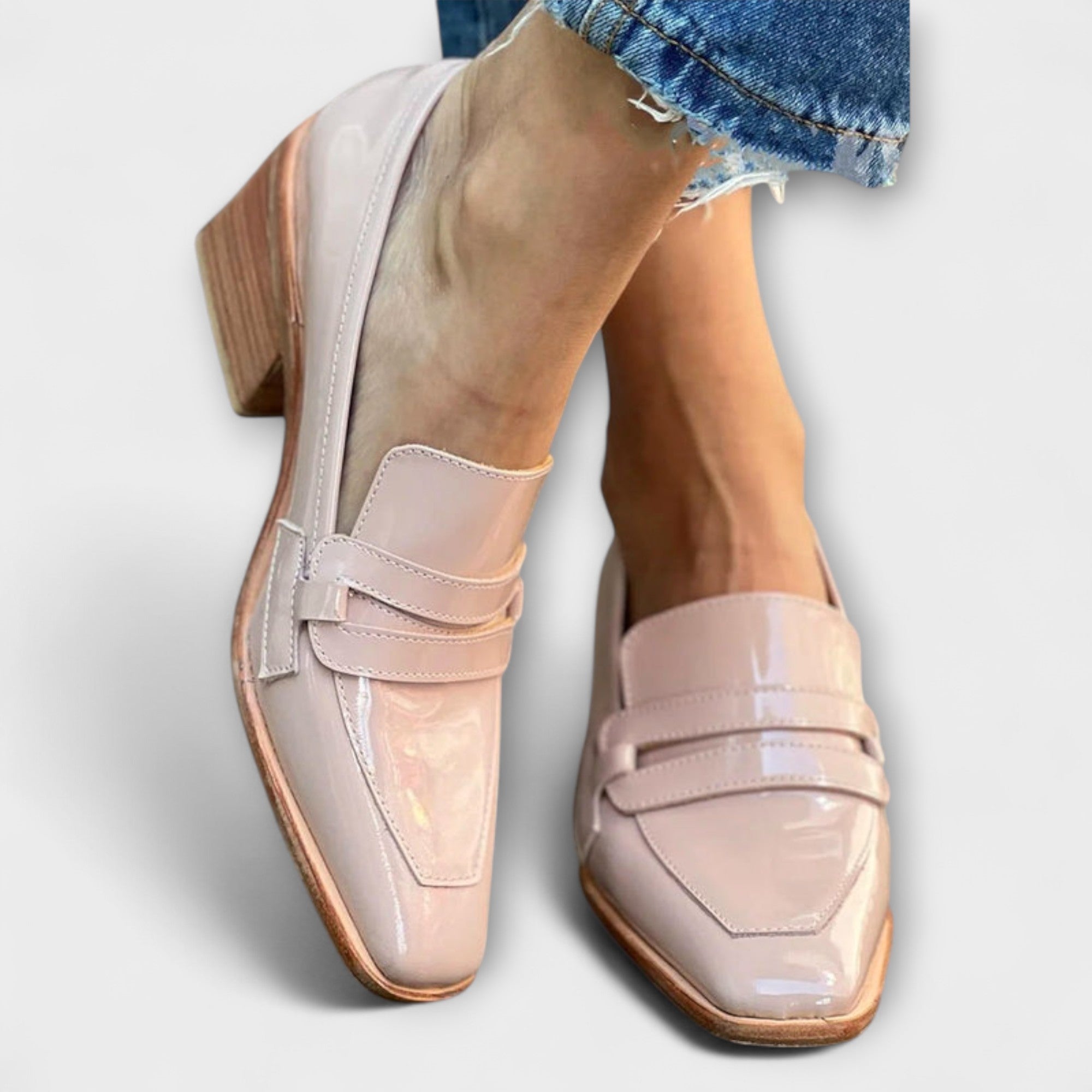 Eleanor - Chunky Hak met Vierkante Neus