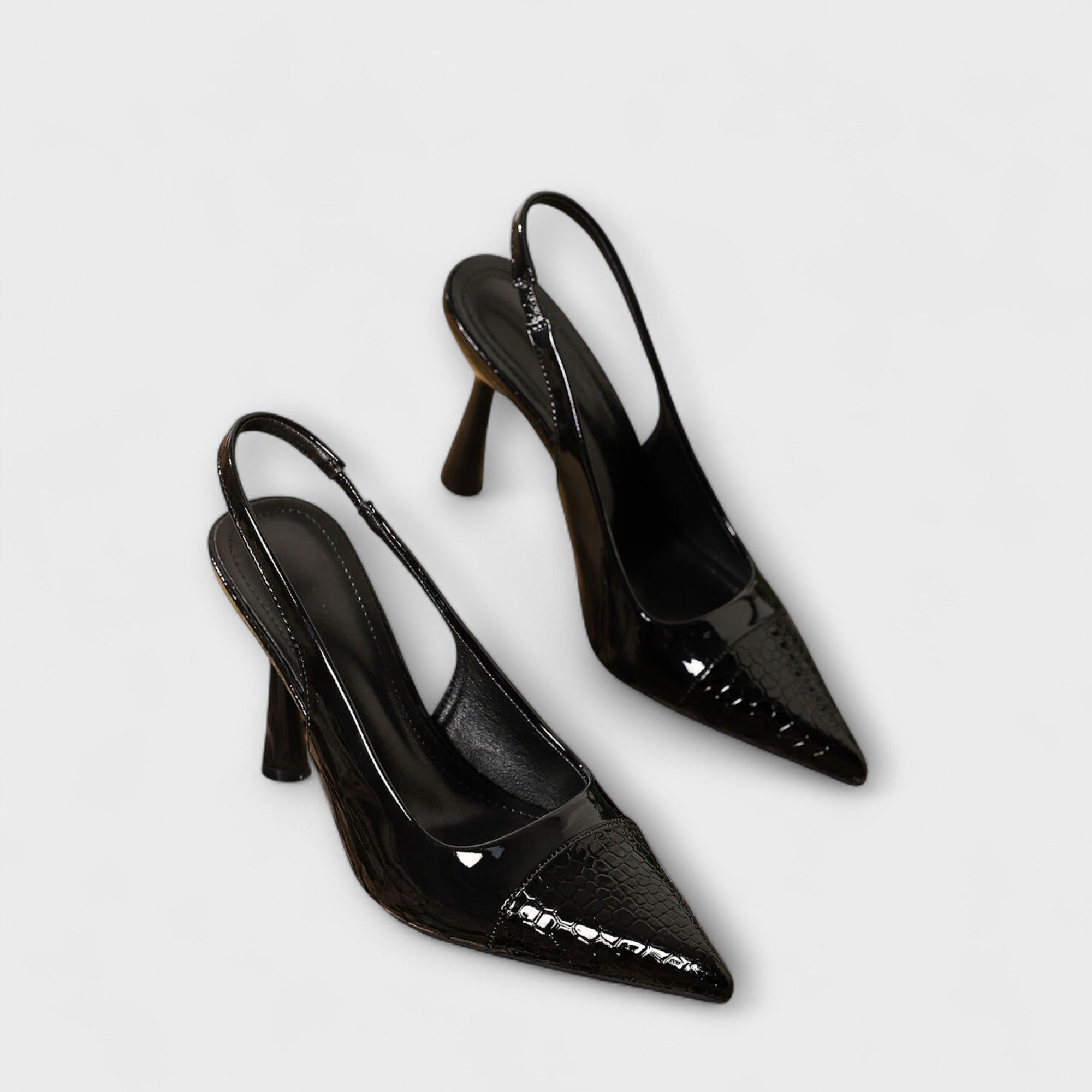 Georgia - Slingback-Stiletto-Hakken met Krokodillenprint