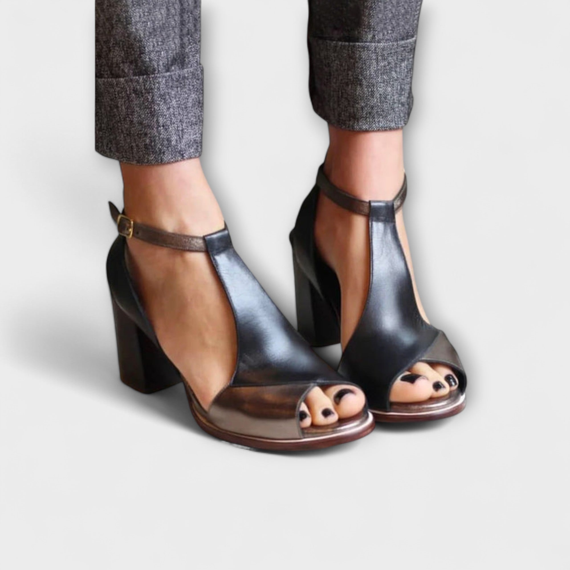 Kimberly - Zwarte chunky hakken